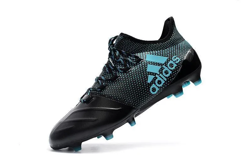 New Adidas X Series Leather FG Soccer Cleats Shoes Black Blue Midfield Speed