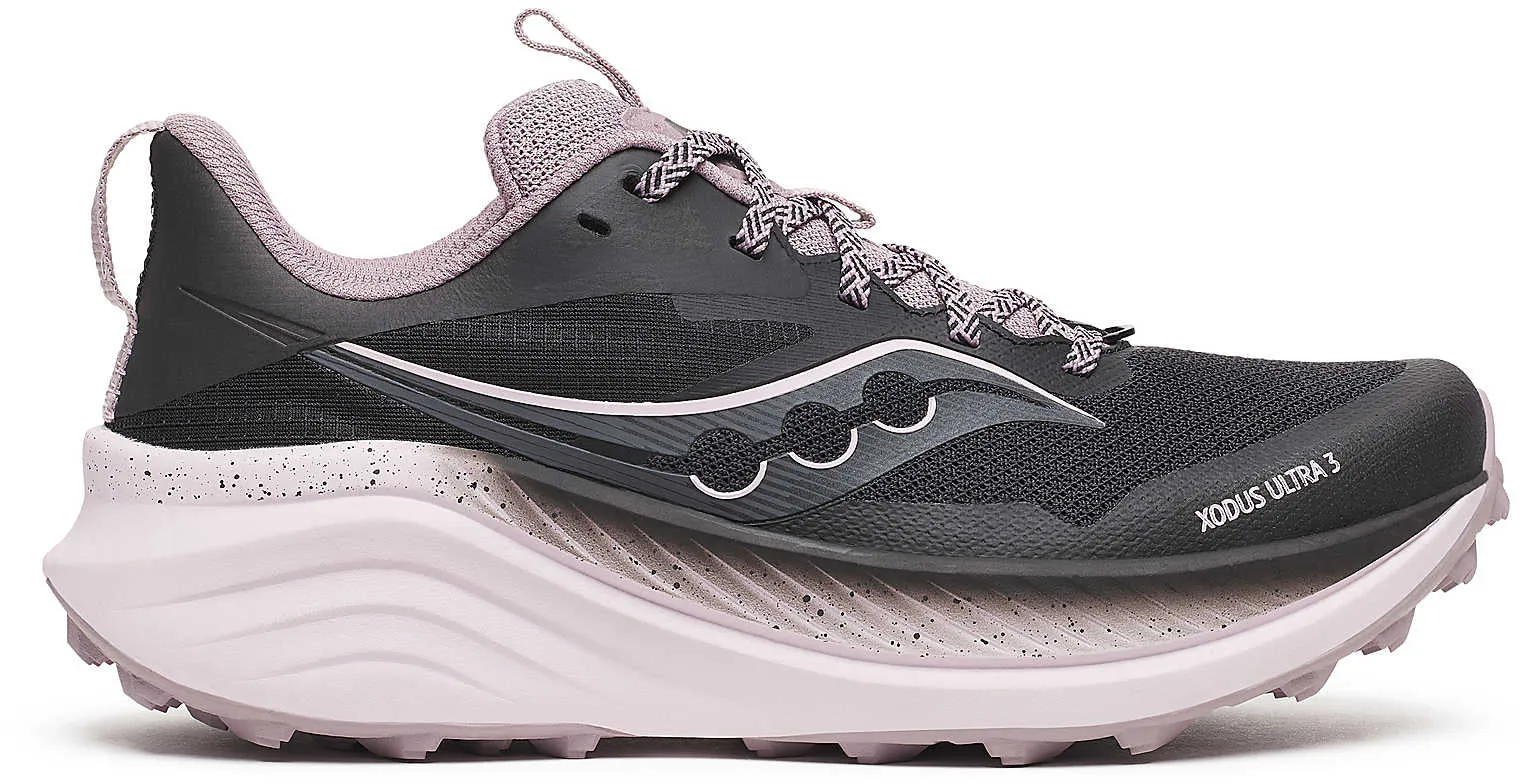 Saucony Xodus Ultra 3 Womens Trail Running Shoes - Black traction - enhanced sole shoes SyntheticFlexibility