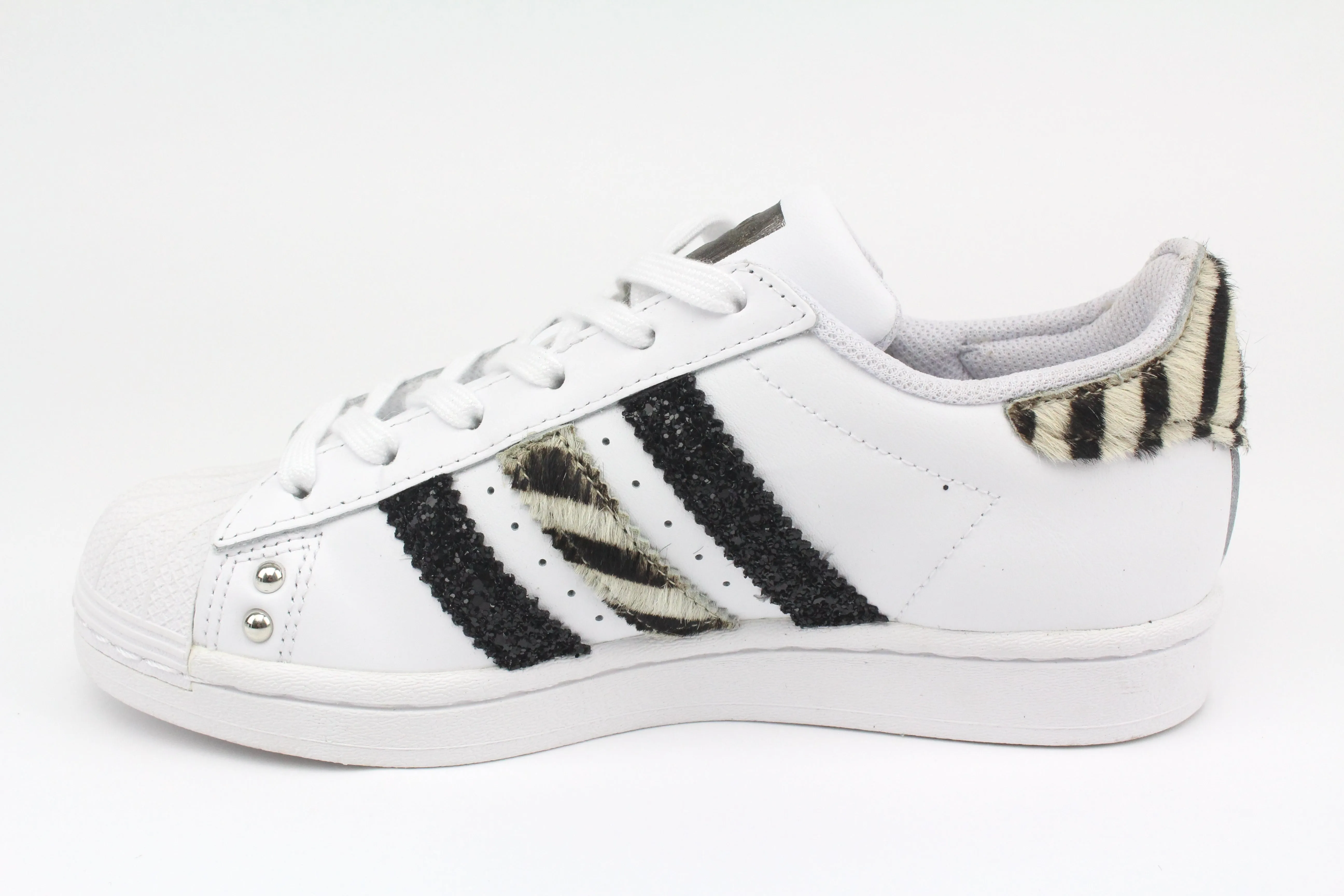 Adidas Superstar Zebrate Glitter  Borchie & Perle Light Sole Resort Ready