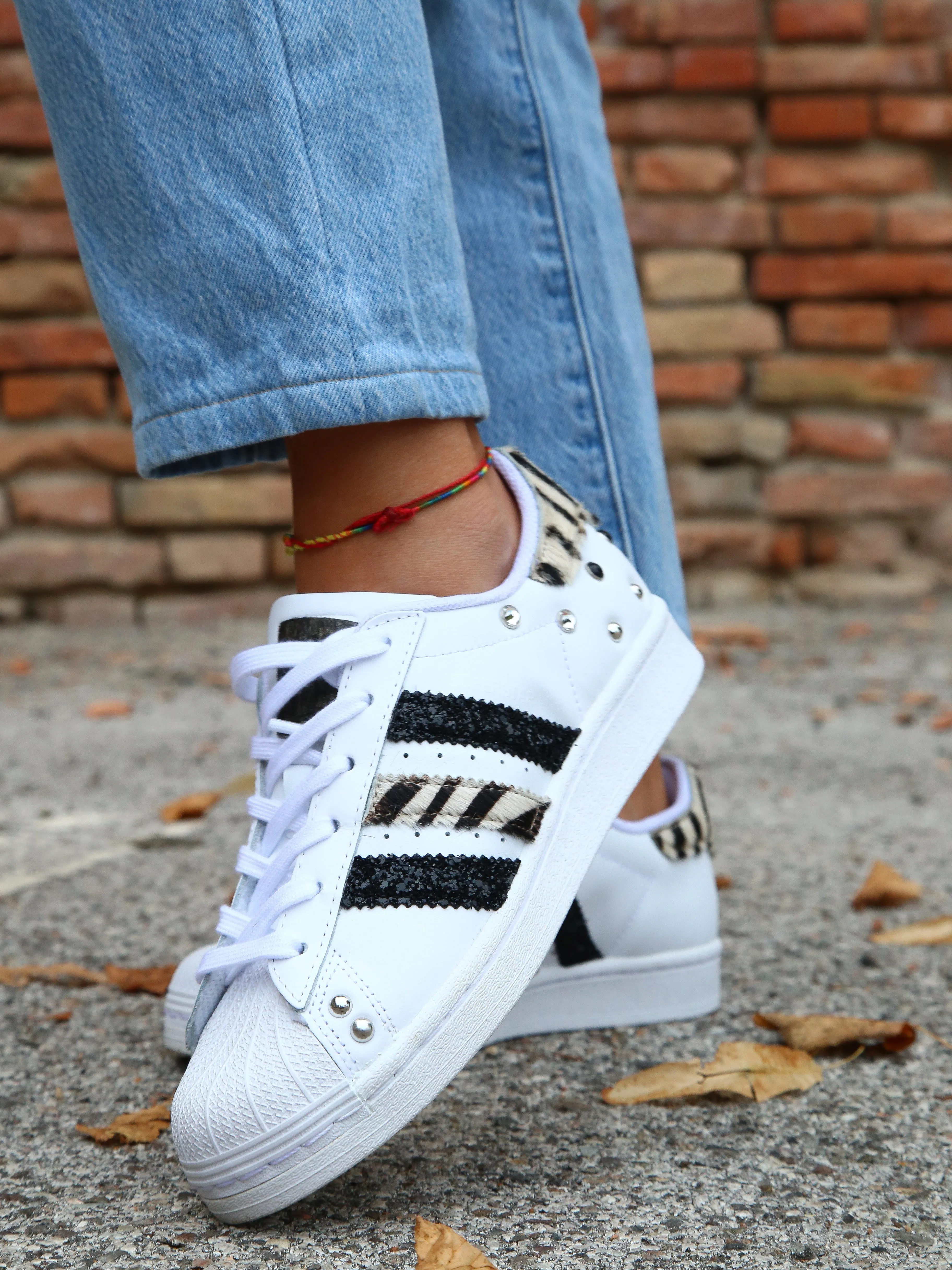 Adidas Superstar Zebrate Glitter  Borchie & Perle Freedom Walk Vented Panels