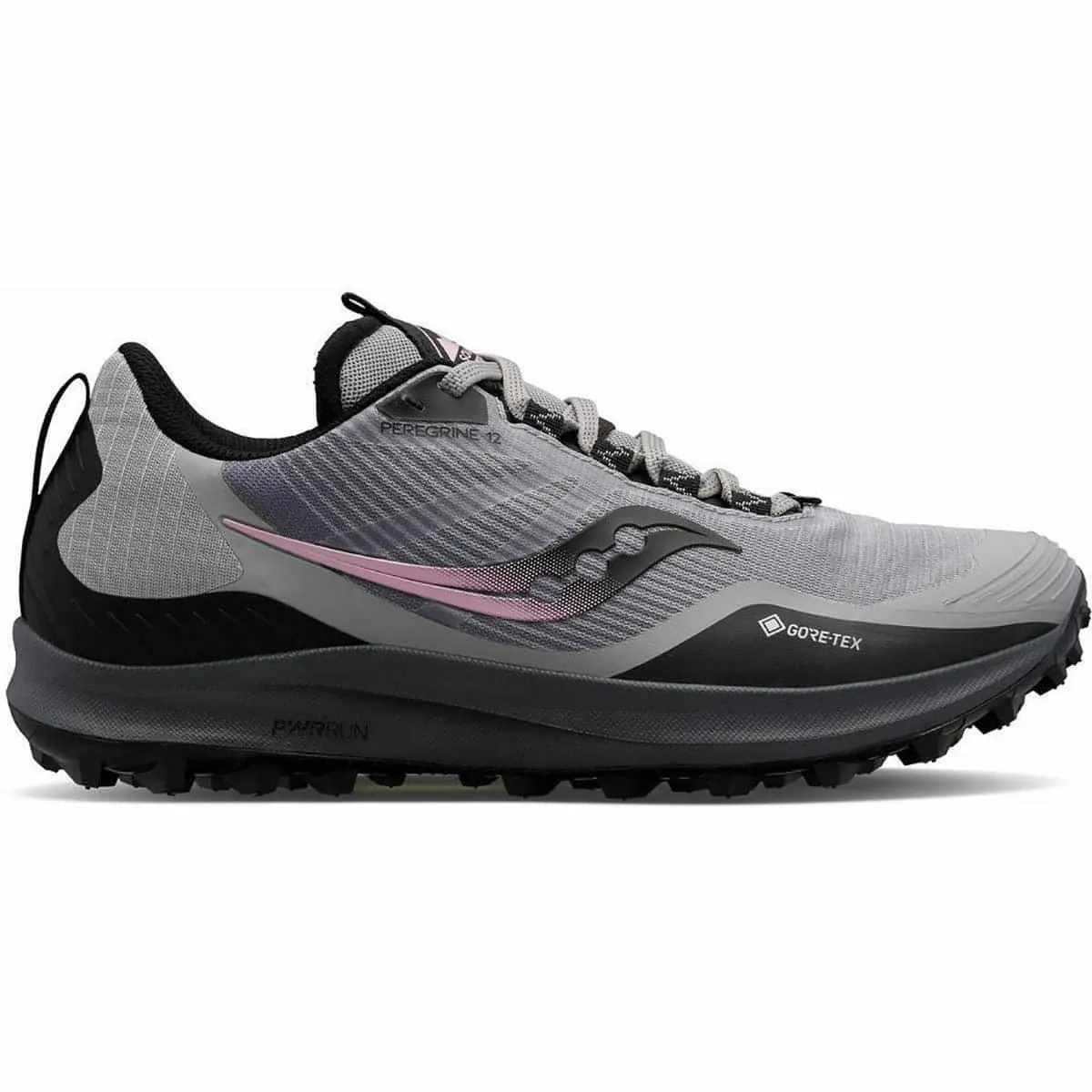 Saucony Peregrine 12 GORE-TEX Womens Trail Running Shoes - Grey velvet - finish - design shoes running in a frozen river area shoes
