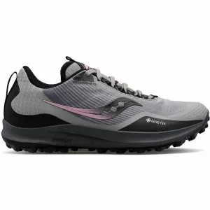 Saucony Peregrine 12 GORE-TEX Womens Trail Running Shoes - Grey velvet - finish - design shoes running in a frozen river area shoes
