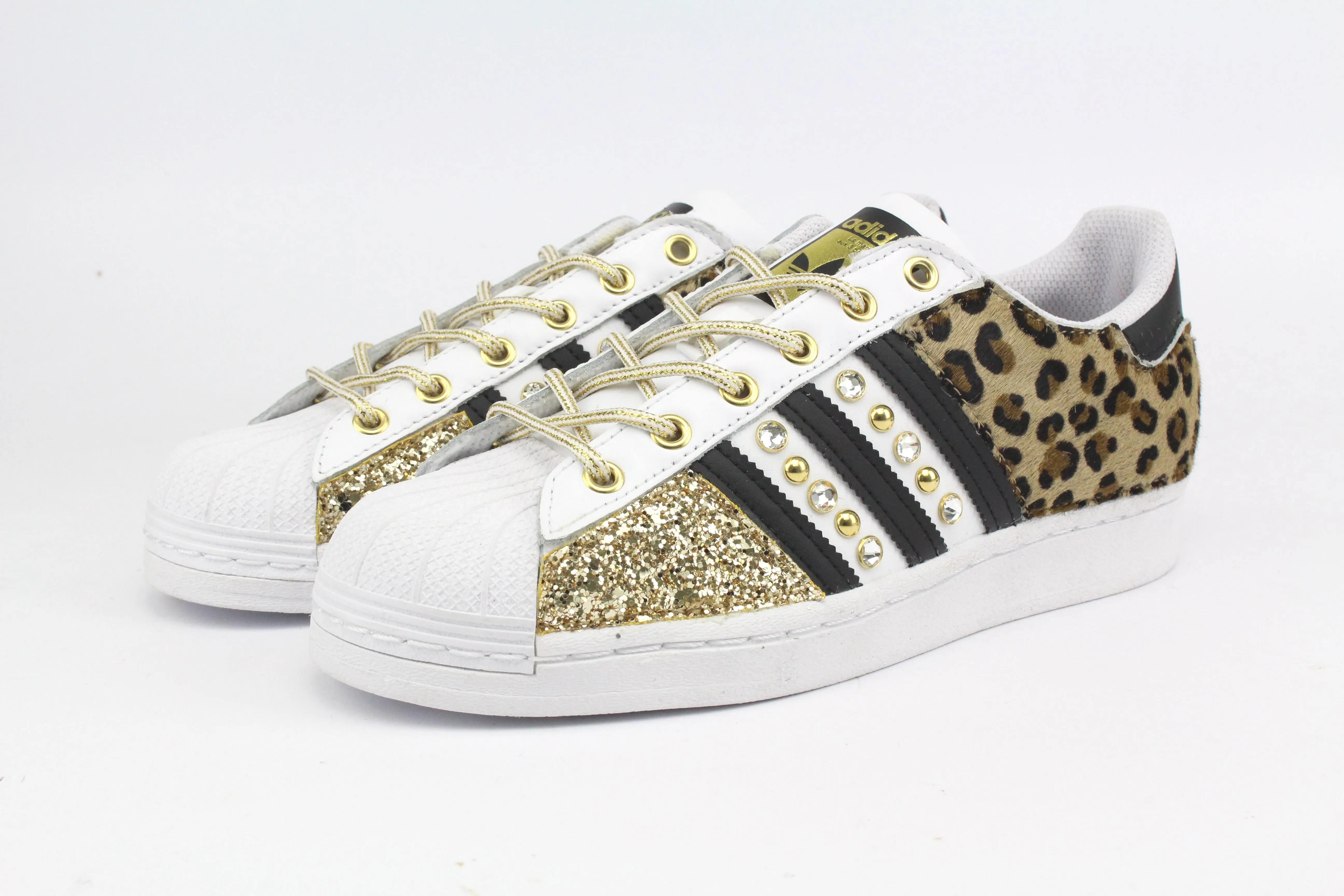 Adidas Superstar Maculate Glitter Gold Borchie & Strass Cozy Design
