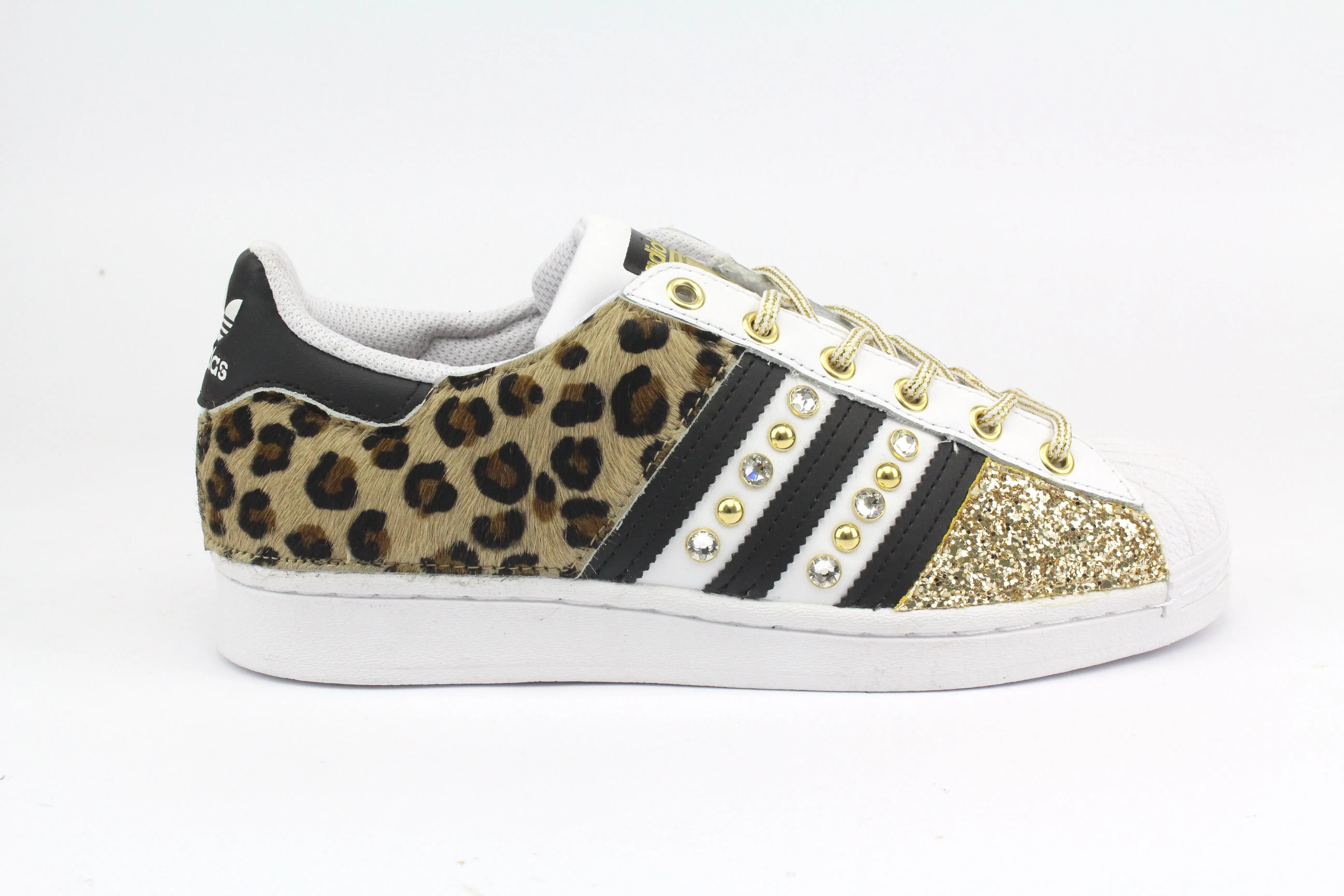 Comfy Outing Adidas Superstar Maculate Glitter Gold Borchie & Strass