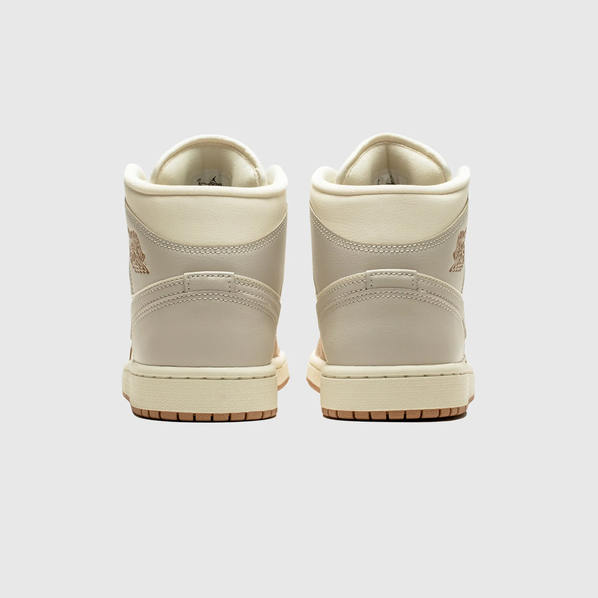 WMNS AIR JORDAN 1 MID "TAN TOE" synthetic leather