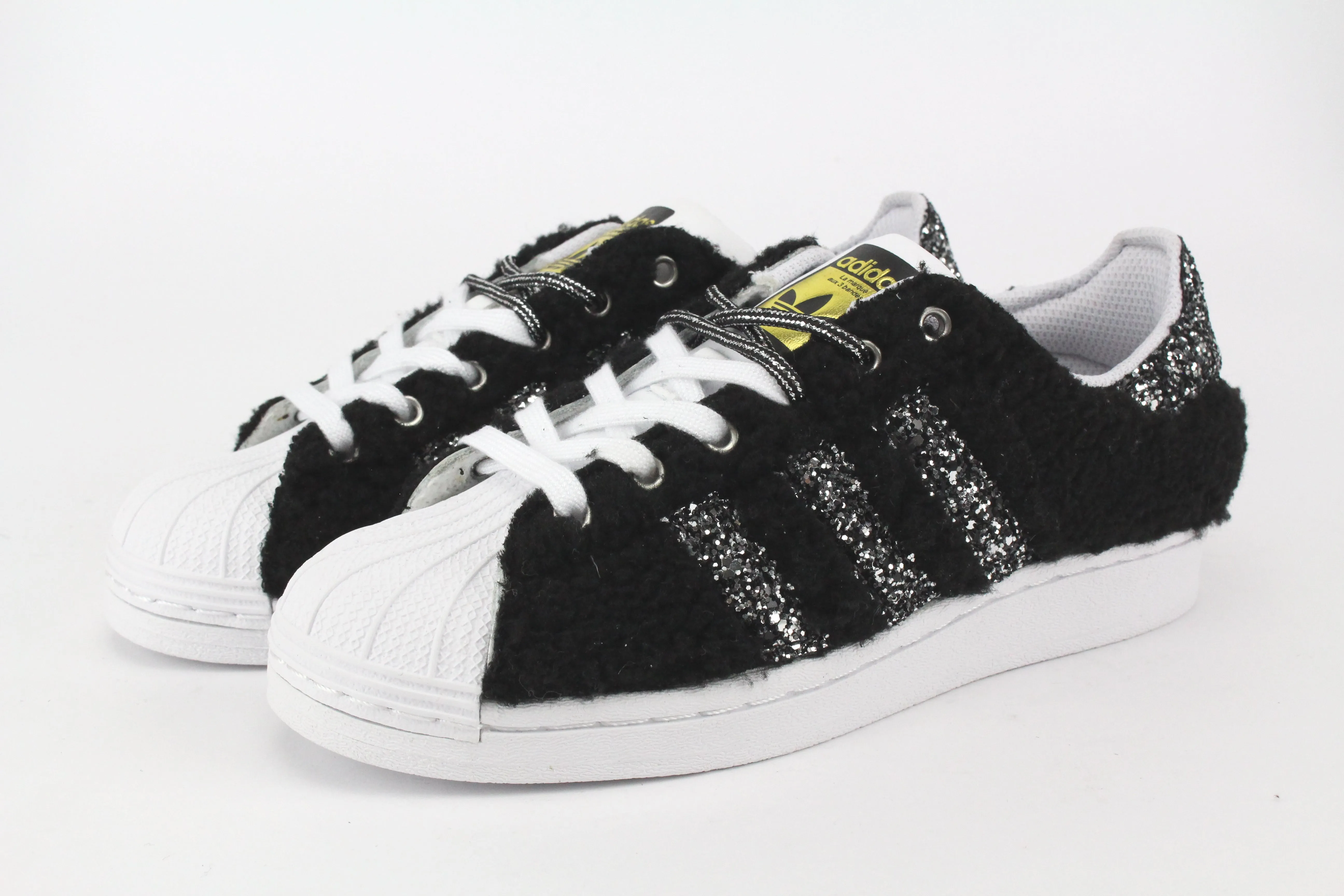 Elastic Sides Embroidered design Adidas Superstar Lamb & Glitter Argento