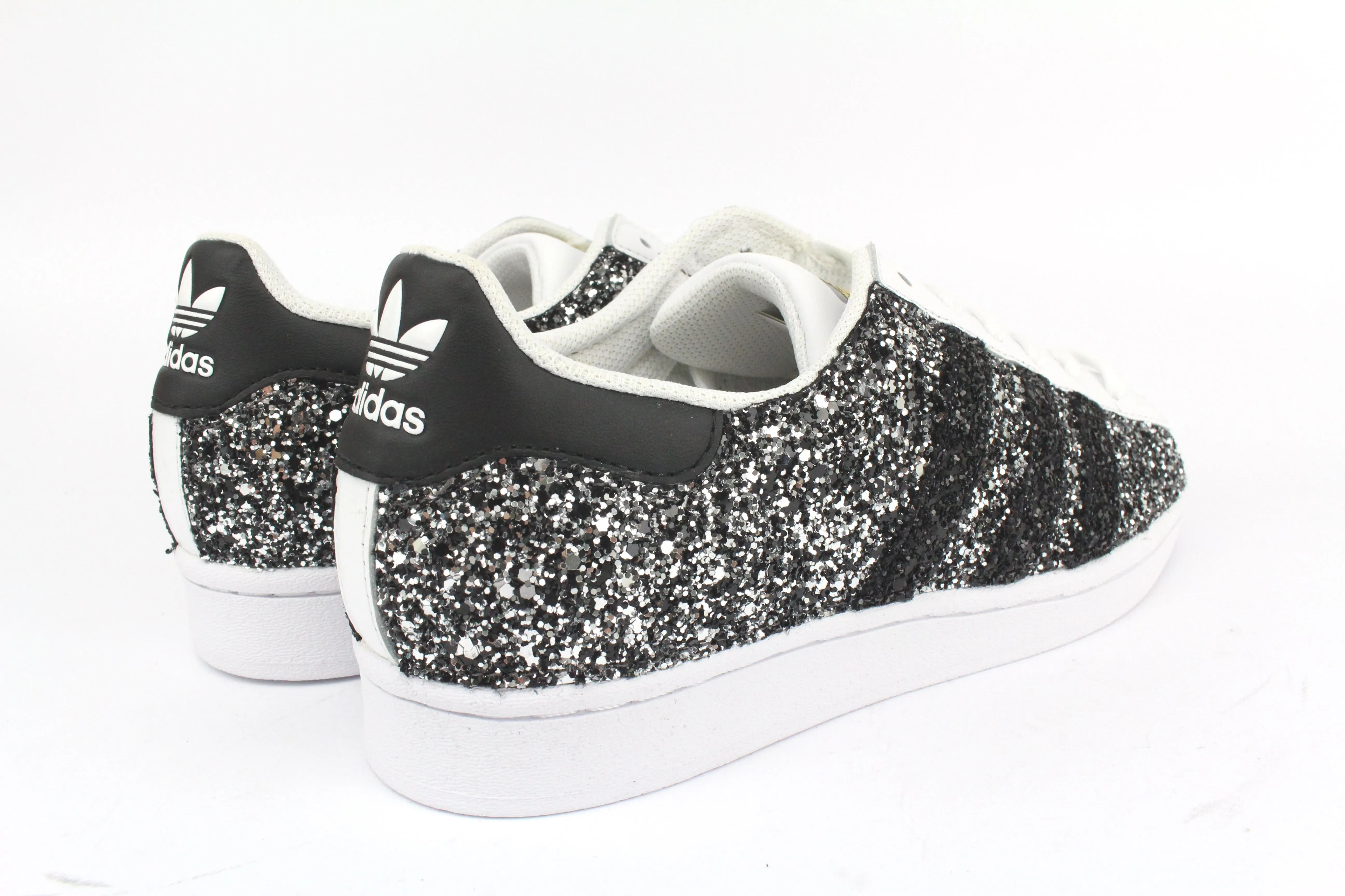 Adidas Superstar Total Black Glitter City Walking Steady Motion