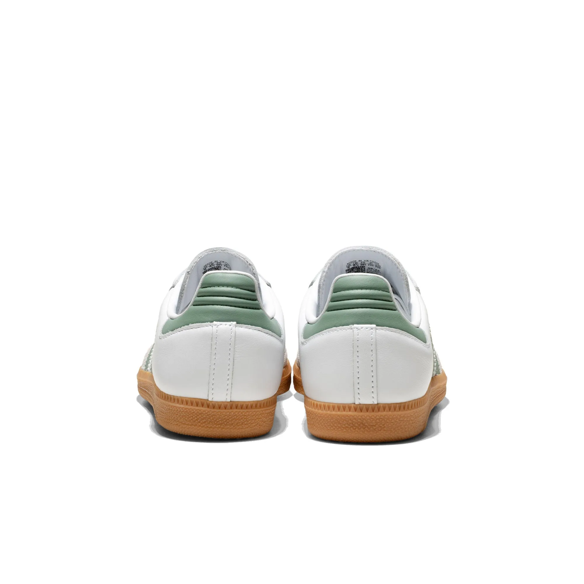 Adidas Originals Samba OG J Ftwr White/Silver Green/Gum Elastic Sides Foot Cushion