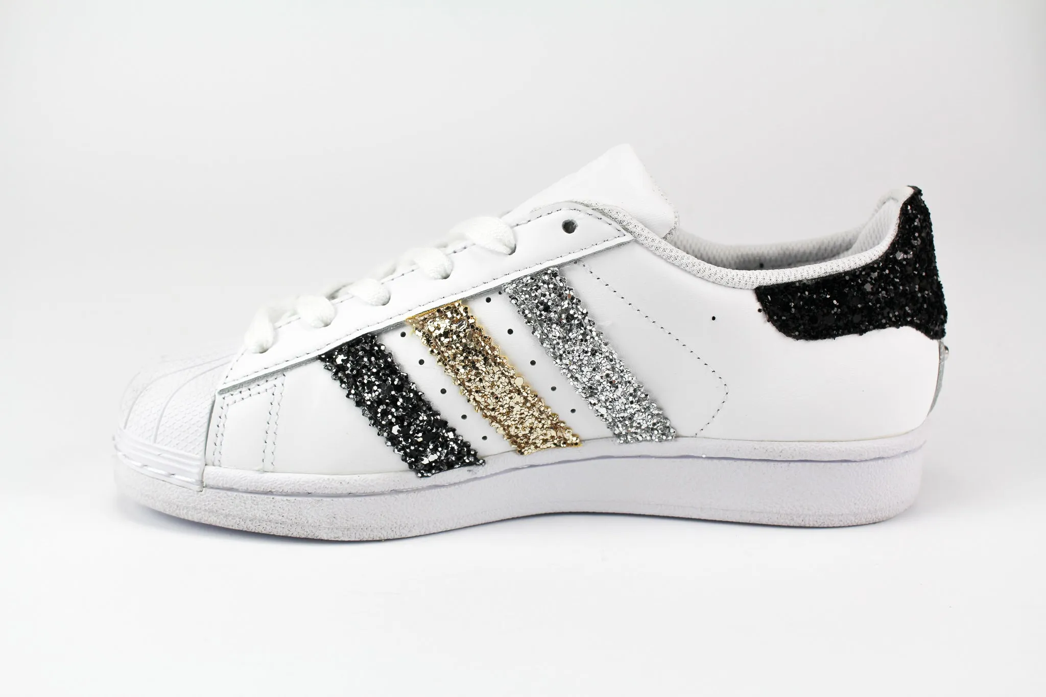 Zip Up Road Ready Adidas Superstar Multiglitter & Borchie