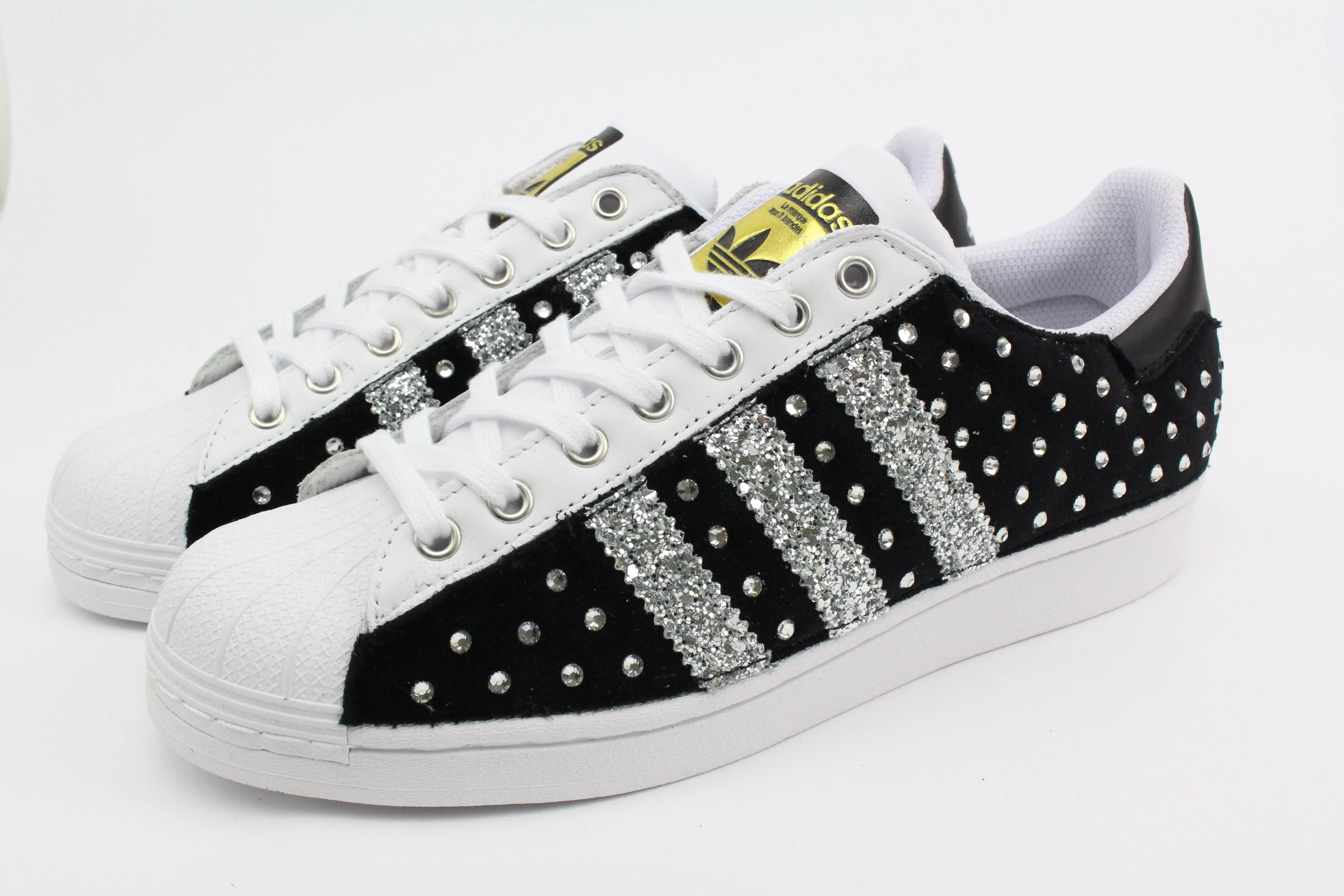 Harbor Walk Adidas Superstar Black Camoscio & Strass Termo