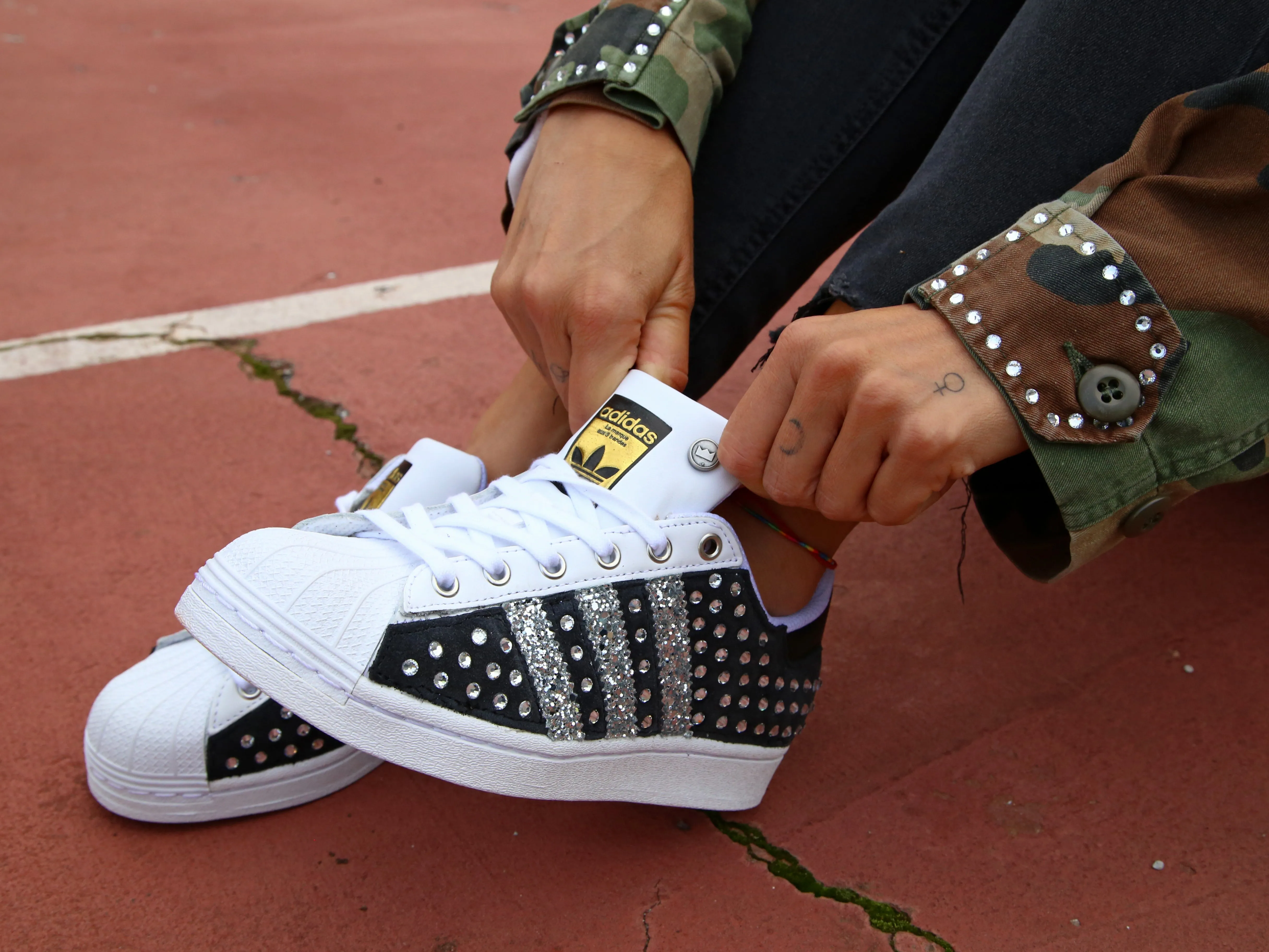 Adidas Superstar Black Camoscio & Strass Termo Marathon Pace
