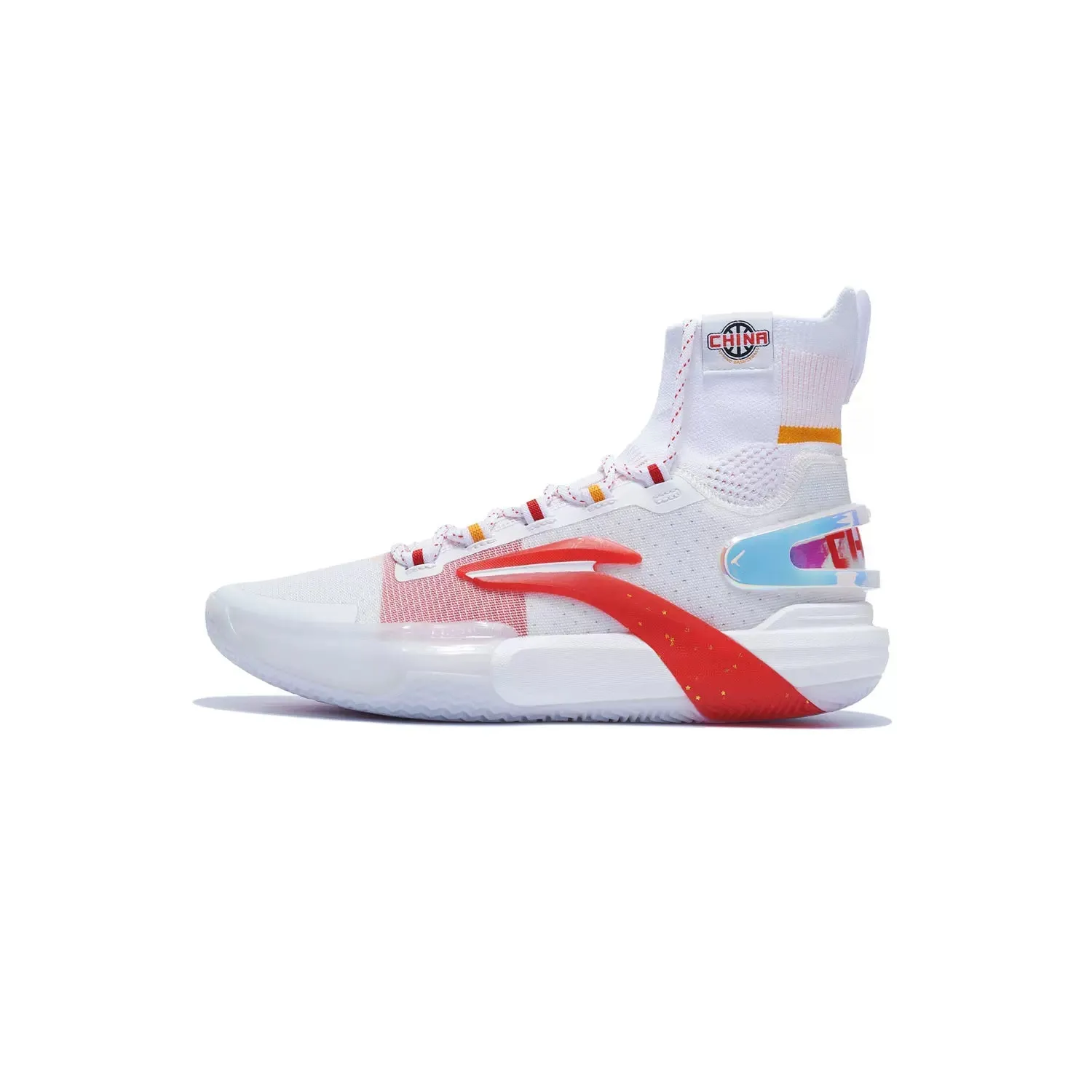 Li Ning Speed 9 Ultra High - White/Red Rolling Transition Geometry Traction
