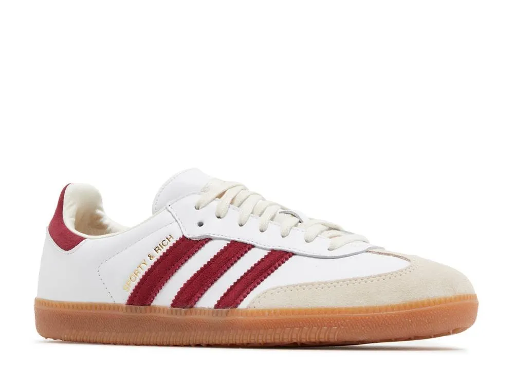 Reinforced toe Weekend Hike Adidas Samba OG Sporty & Rich White Core Burgundy