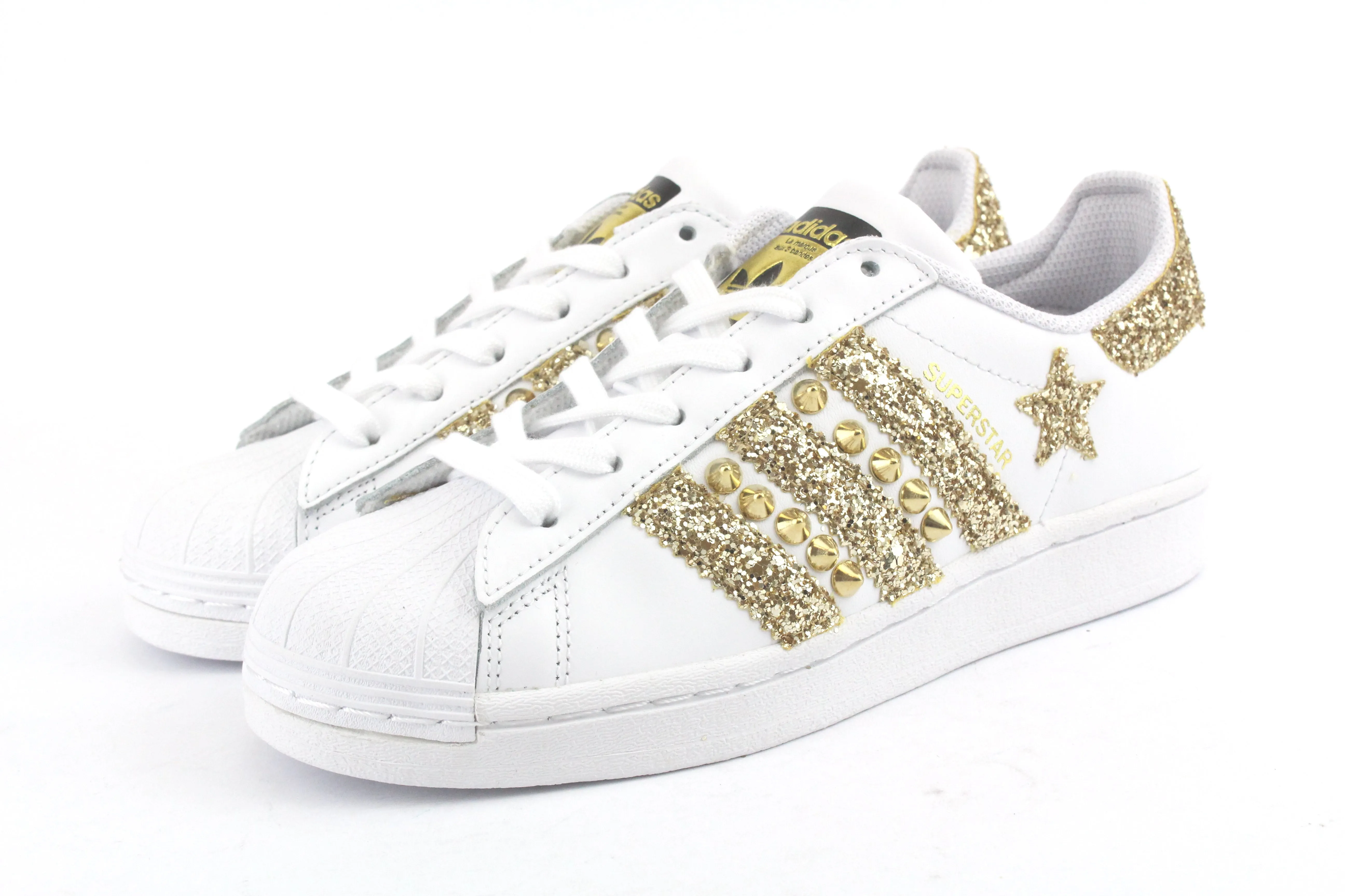 Calm Hike Trail Step Adidas Superstar Glitter Gold Stella & Borchie