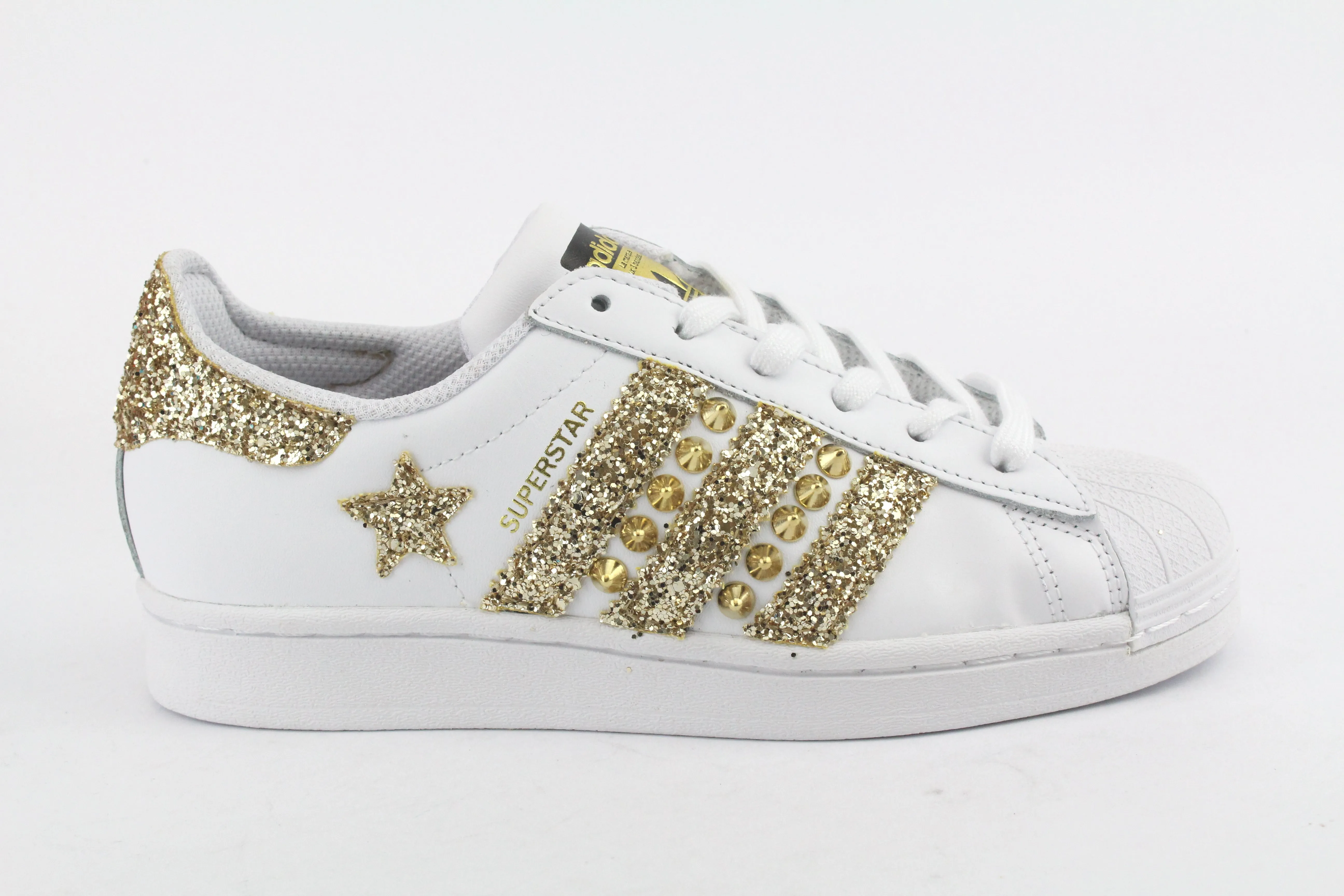 Adidas Superstar Glitter Gold Stella & Borchie Relaxed Fit Fashionable Look
