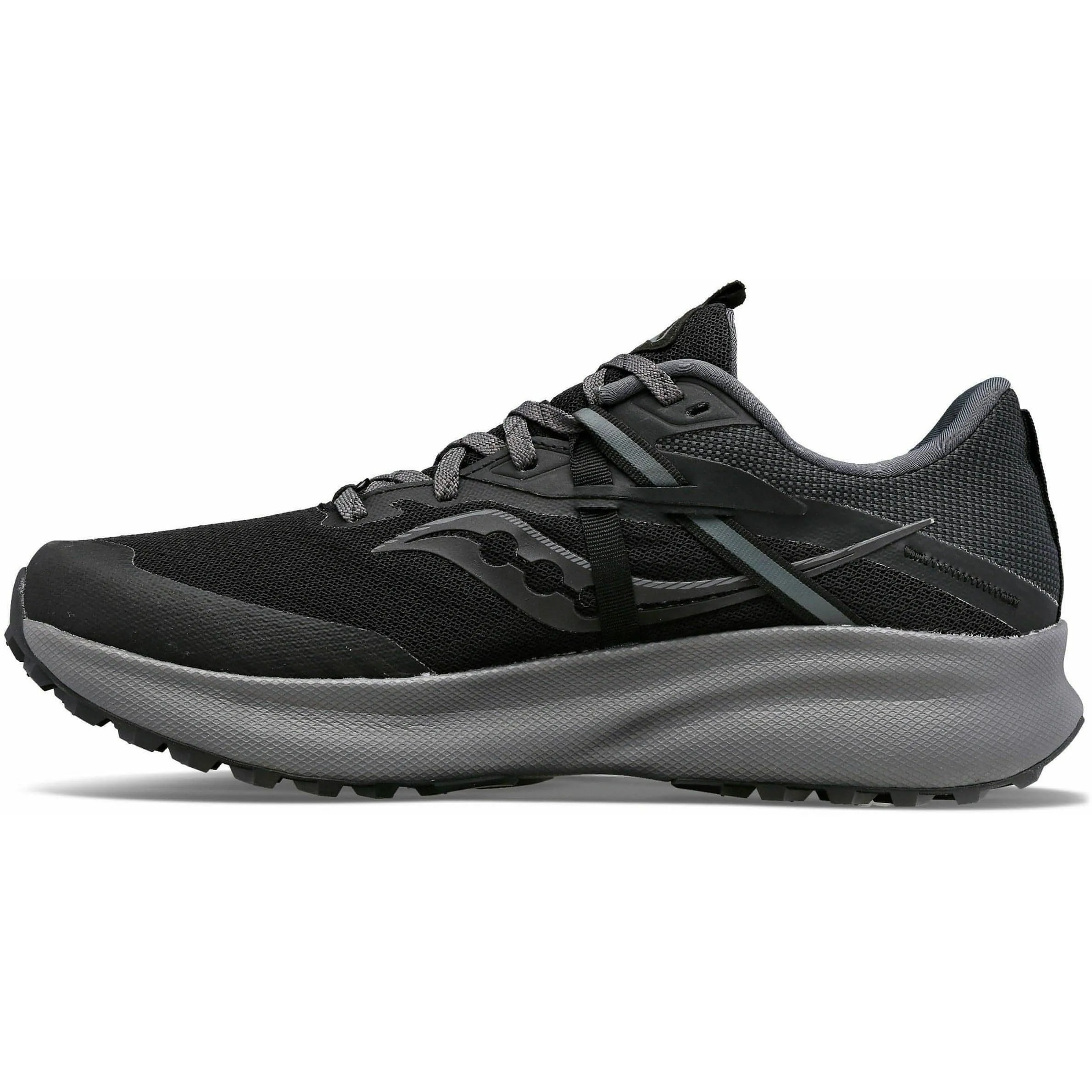 Lateral Stability Wall anti - slip running choice Saucony Ride 15 TR GORE-TEX Mens Trail Running Shoes - Black