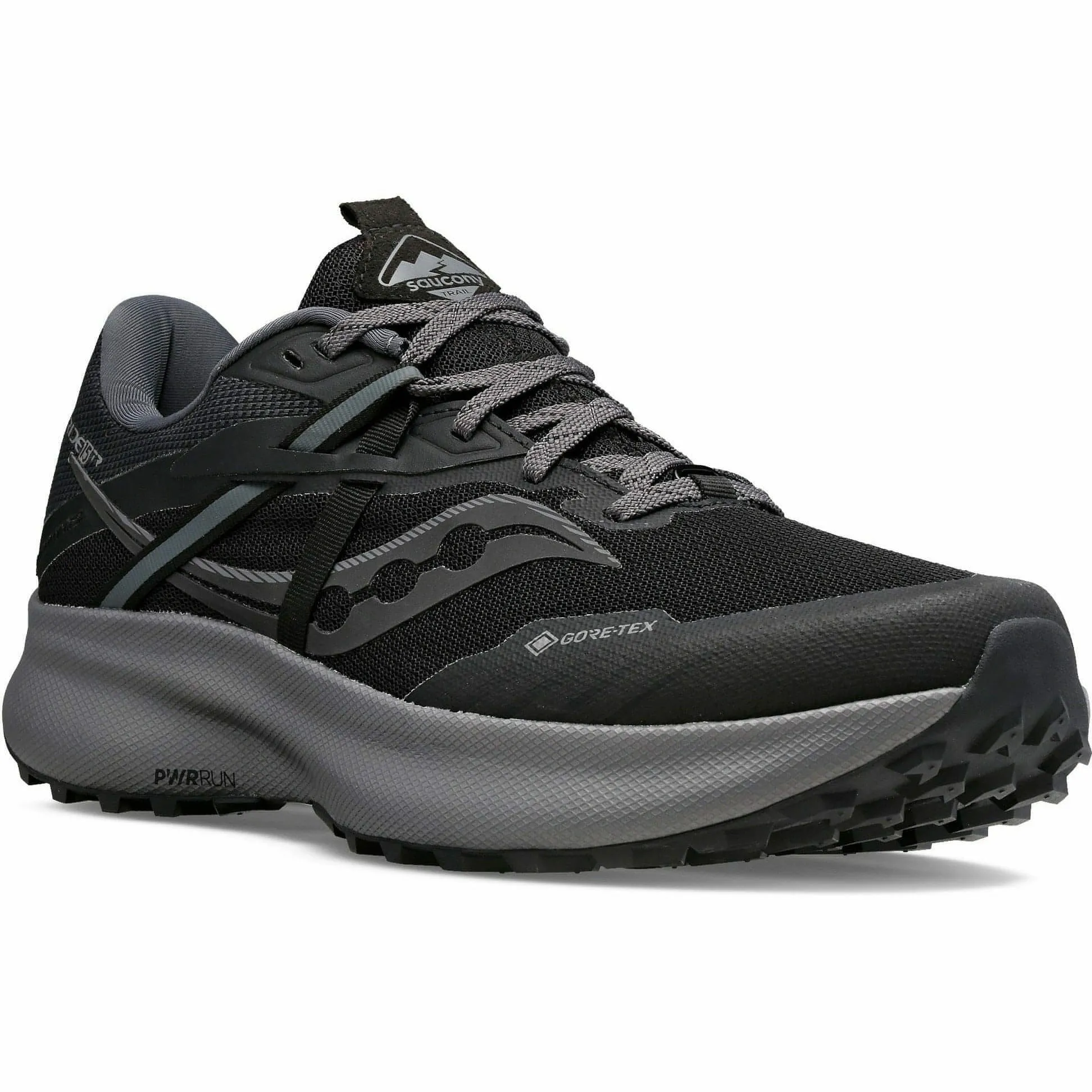 Saucony Ride 15 TR GORE-TEX Mens Trail Running Shoes - Black Rockered Propulsion Plate