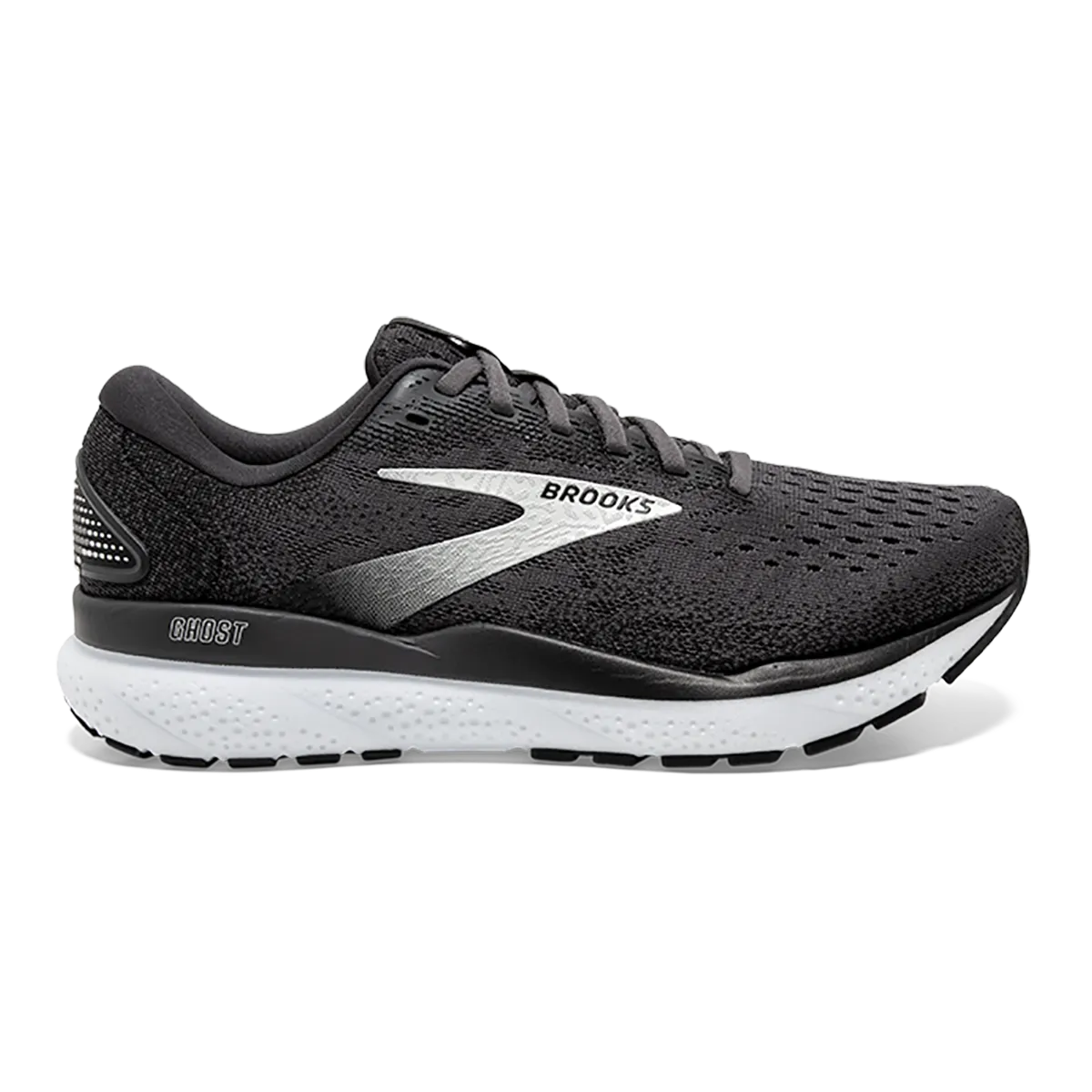 Brooks Ghost 16 - Black - Grey - White Vast color cushion - firm shoes