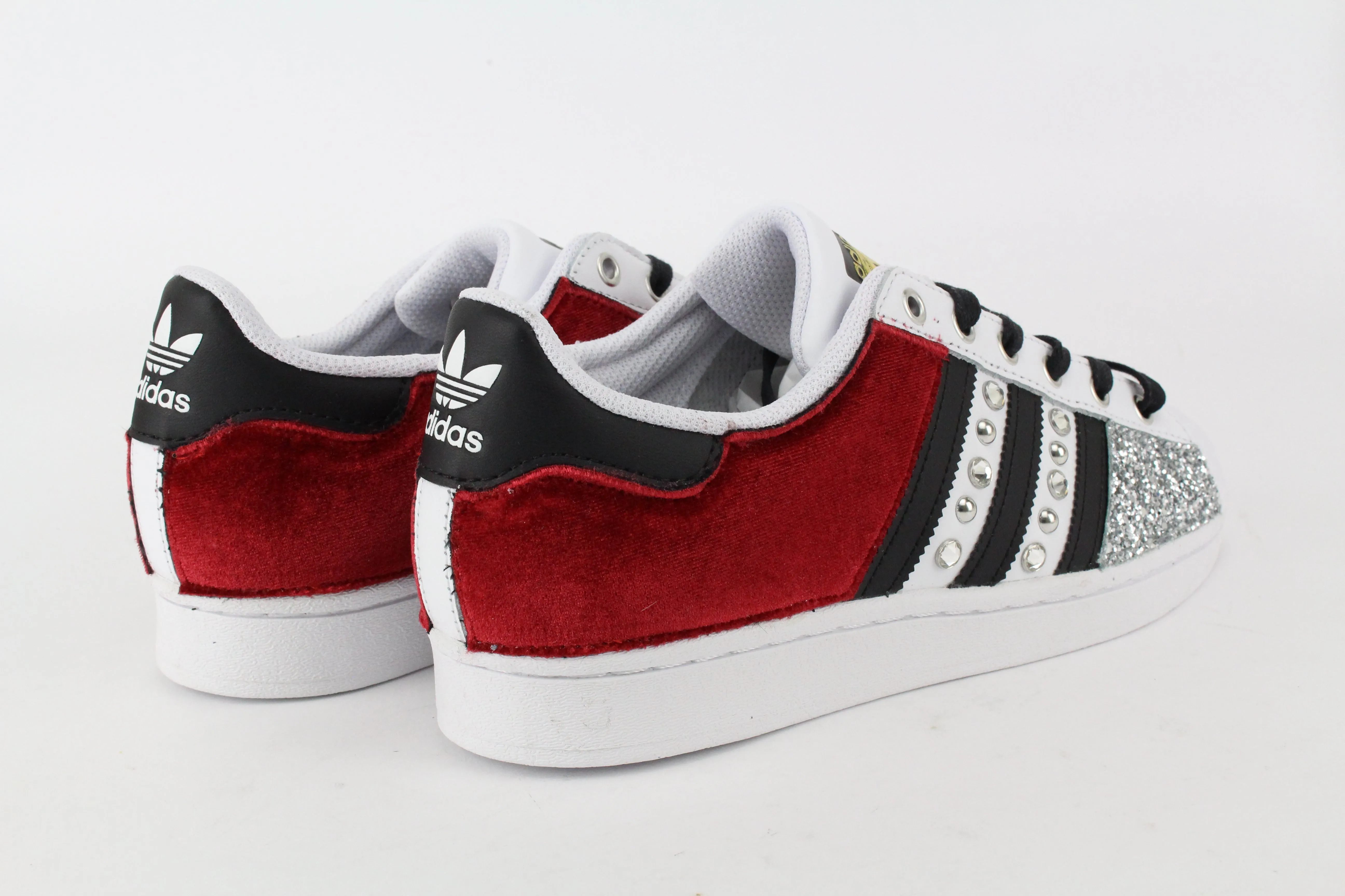 Adidas Superstar Velluto Rosso & Argento Lightweight Footwear Relax Vibe
