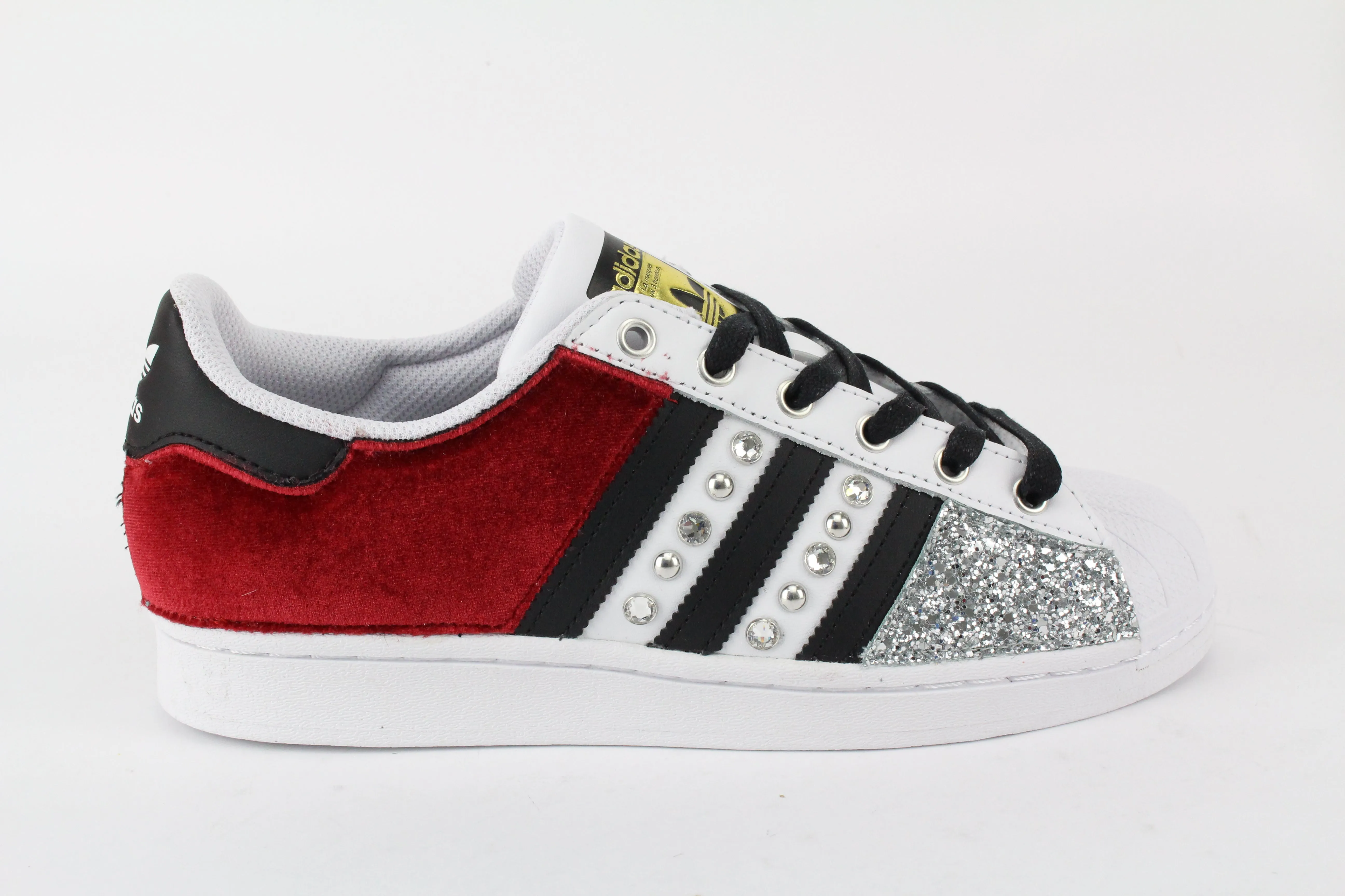 Adidas Superstar Velluto Rosso & Argento Motion Balance