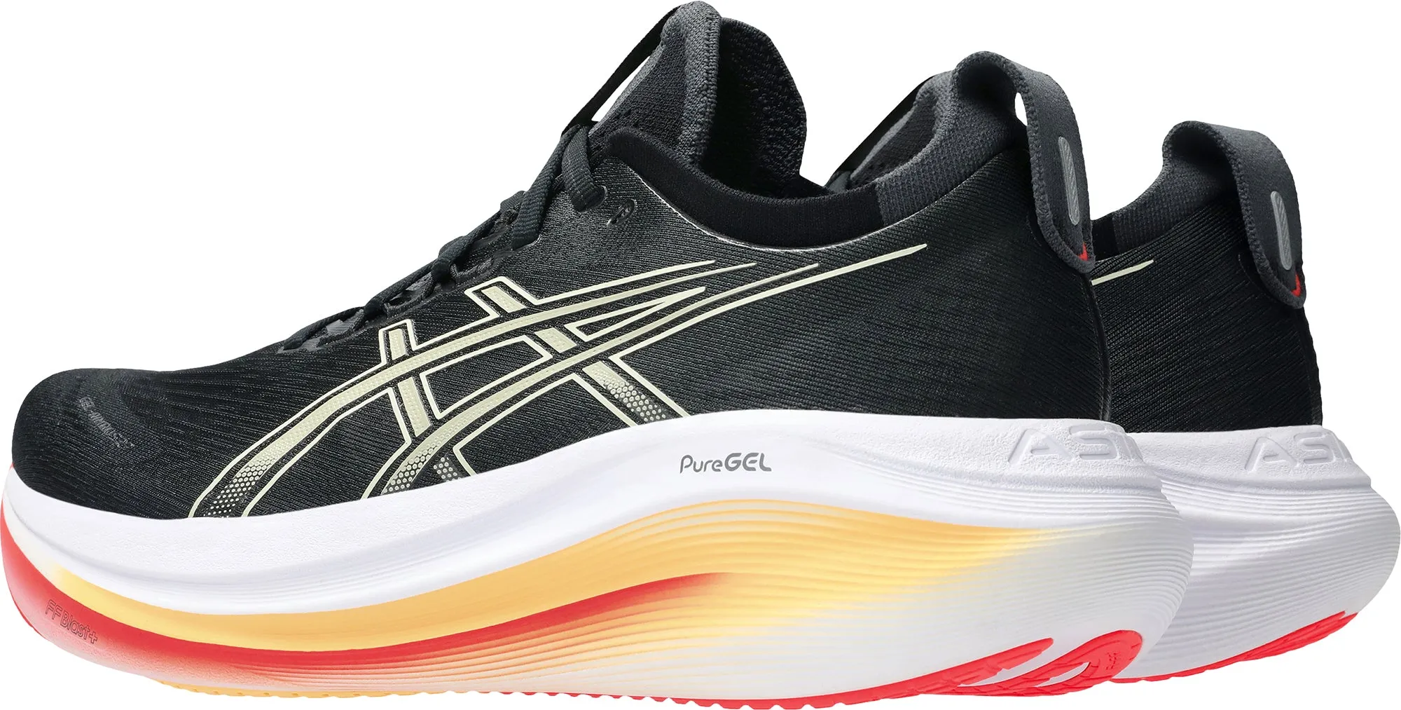 Asics Gel Nimbus 27 Mens Running Shoes - Black Rocker Sole Design High-quality
