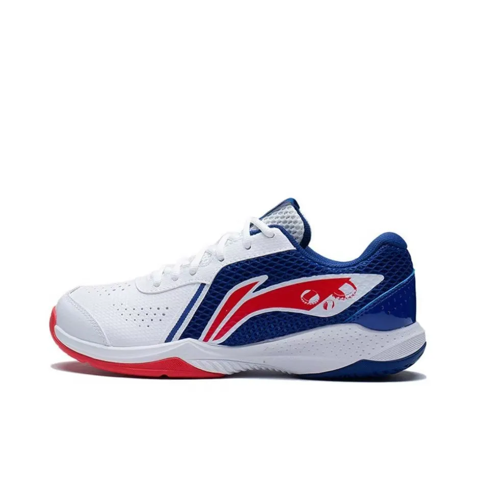 Li-Ning AXforce LT-01 Lite Badminton Shoes - White/Blue/Red Versatile Footwear