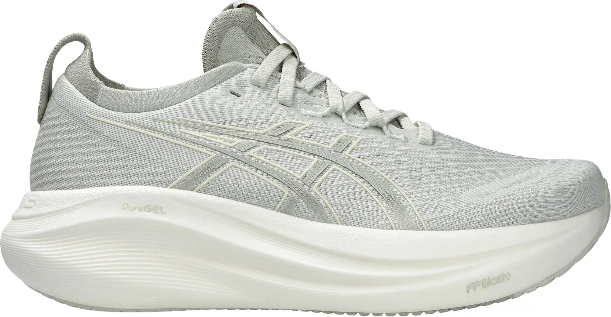 concrete running Multi Layer Insulation Asics Gel Nimbus 27 Womens Running Shoes - Grey