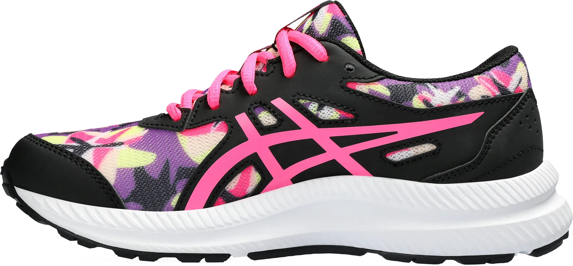 Asics Contend 8 GS Junior Running Shoes - Black Contoured Harness Comfort Last