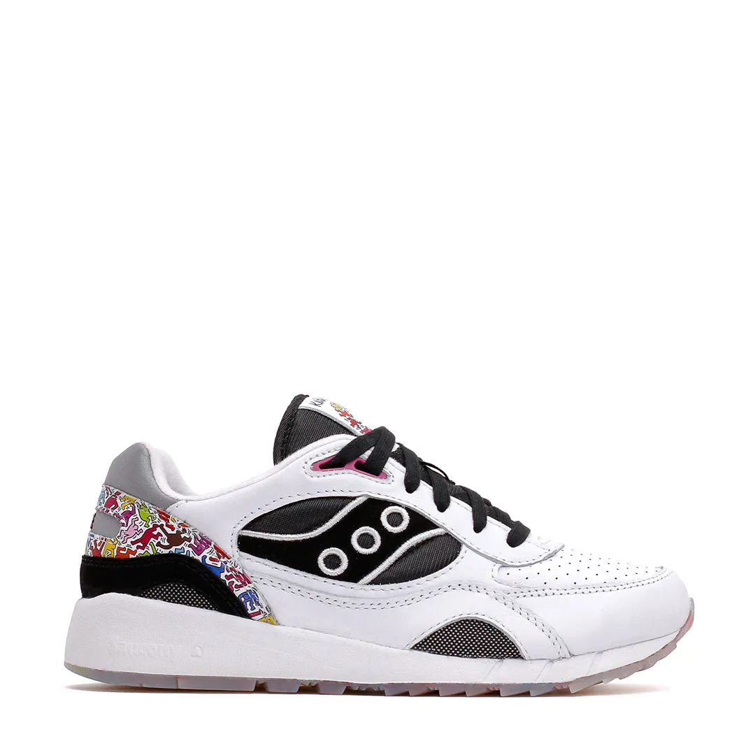 Proprioceptive Ground Contact Shock   Absorbing Midsole Saucony x Keith Haring Men Shadow 6000 White Black S70973-1
