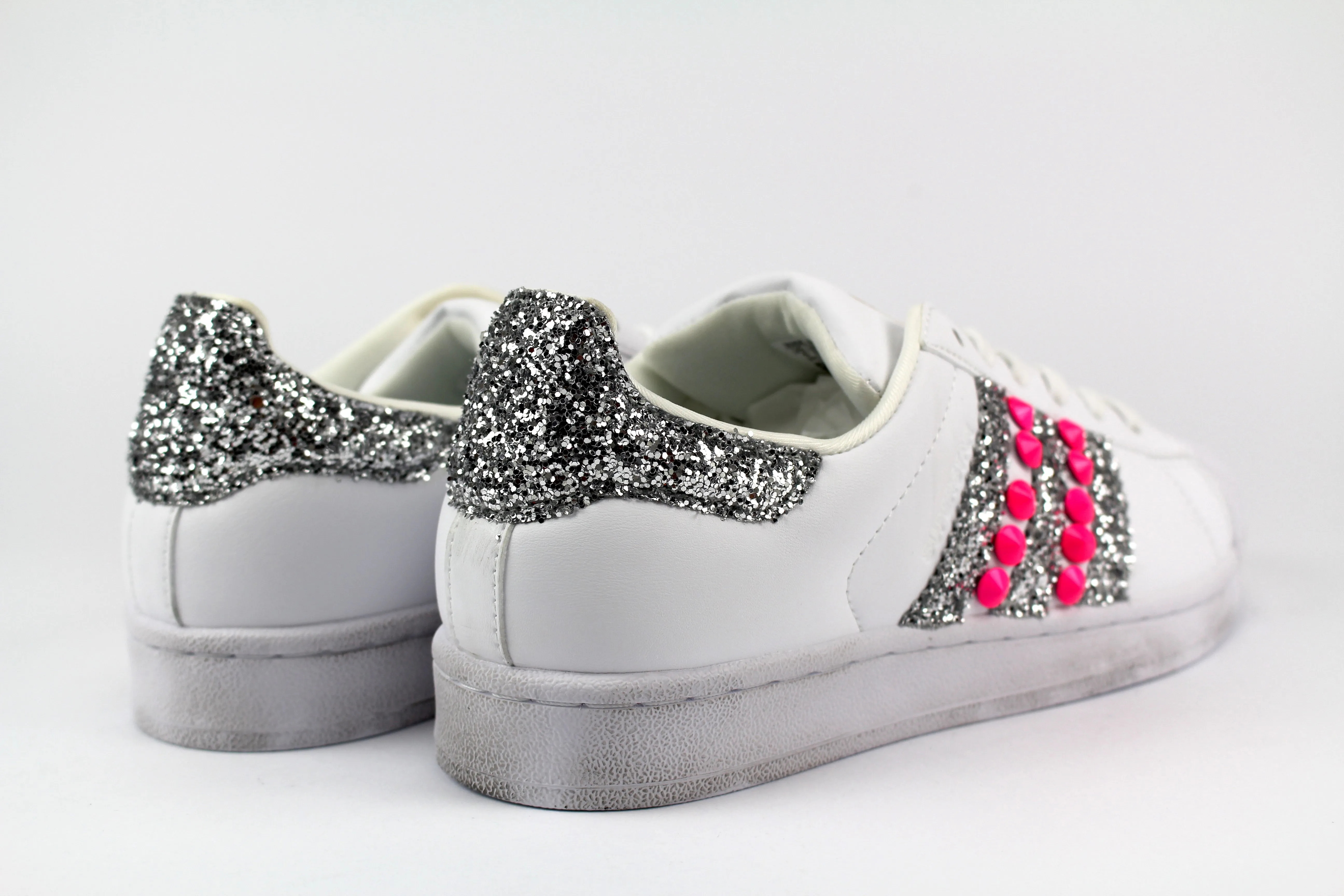 Adidas Superstar Pink Fluo & Silver Foot Care Chill Vibes