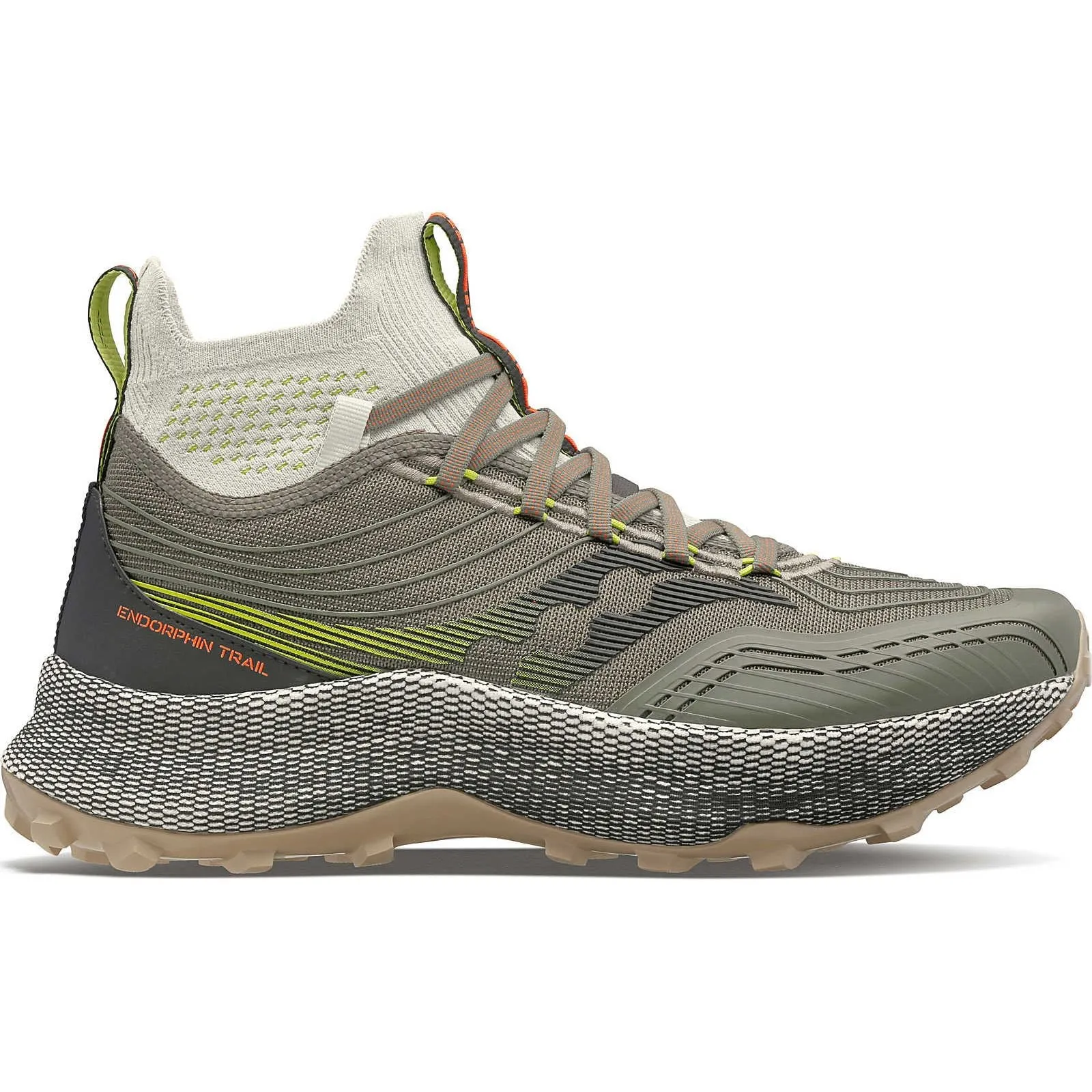 shock - absorbing - midsole - feature shoes Saucony Endorphin Mid Mens Trail Running Shoes - Green