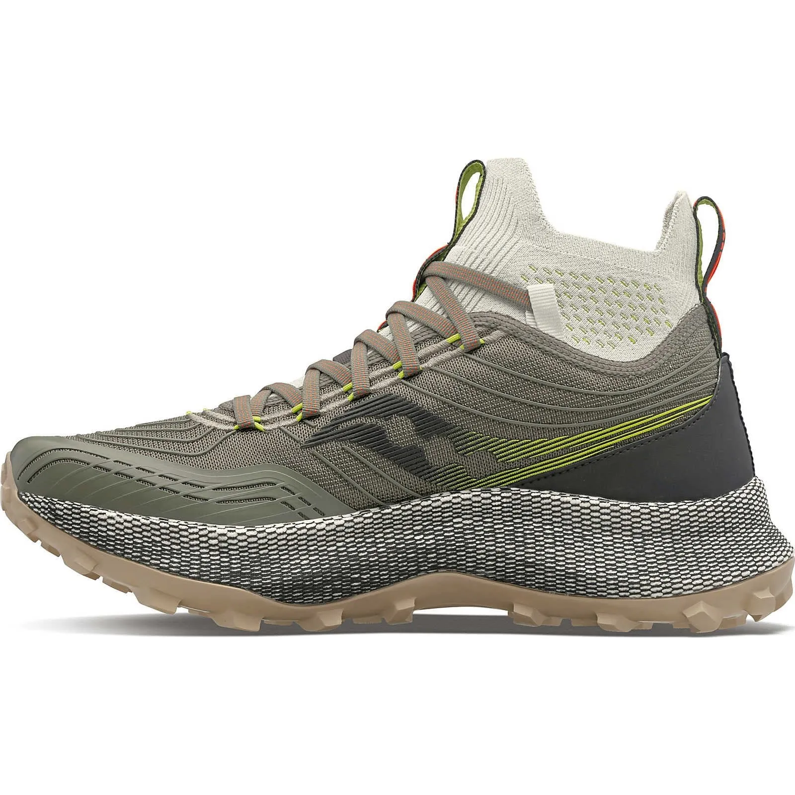 Ankle Lock System Fast - takeoff Saucony Endorphin Mid Mens Trail Running Shoes - Green