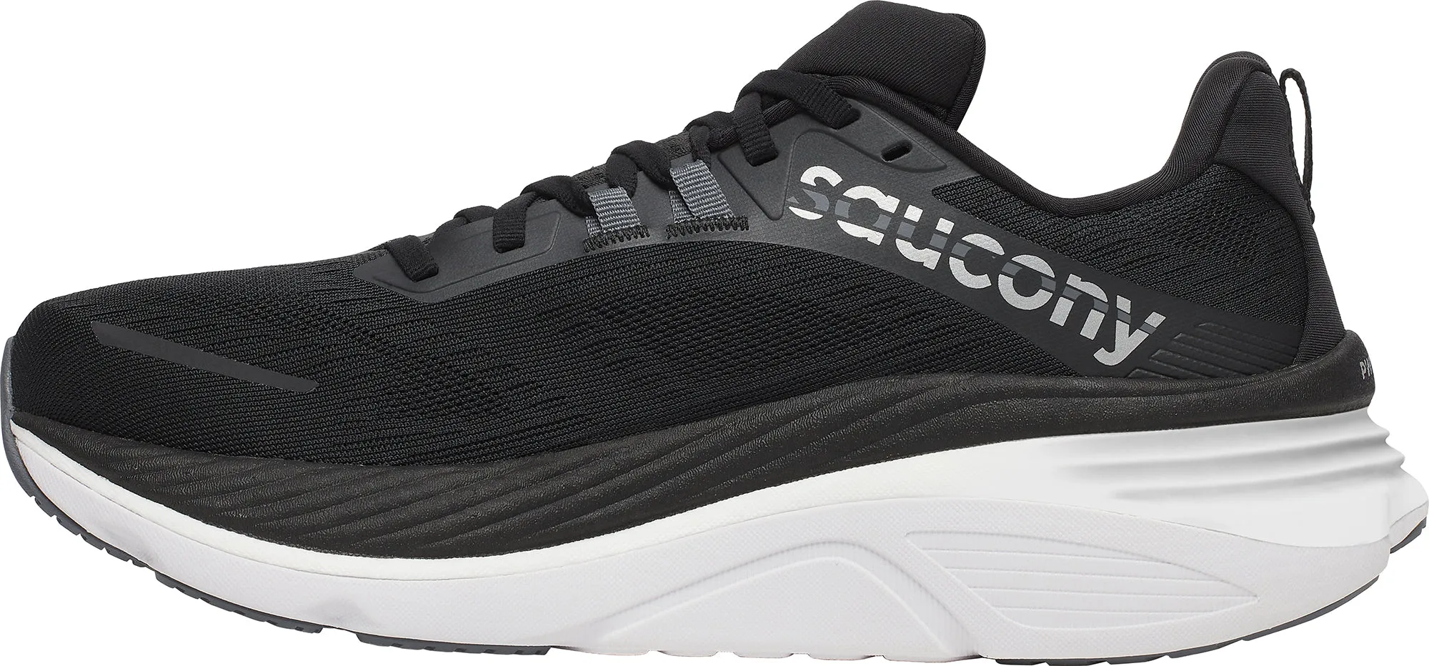 running with a phone Saucony Hurricane 24 Mens Running Shoes - Black