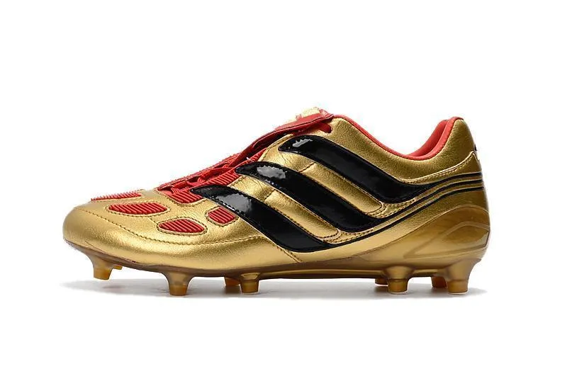 Comfortable ankle New Adidas Predator Accelerator  FG Soccer Cleats Shoes Gold Red Black