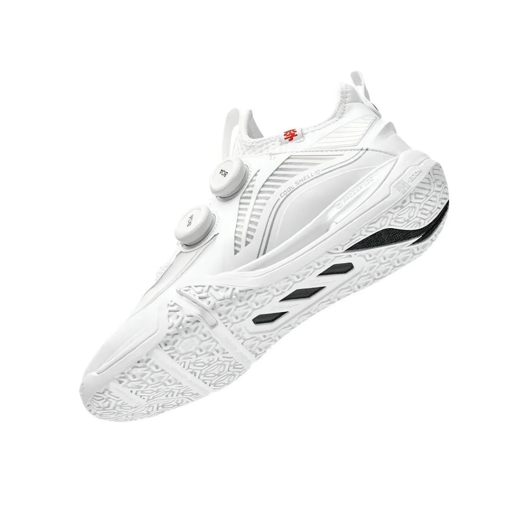 Li-Ning Ground Flying 2 Max / Saga II Max Badminton Shoes - White Athletic Cushioning Stable Frame