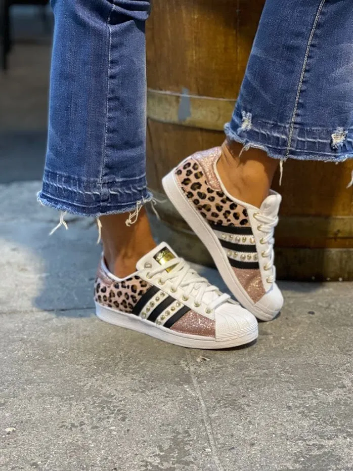Smooth Design Adidas Superstar Maculate Glitter Pink & Borchie