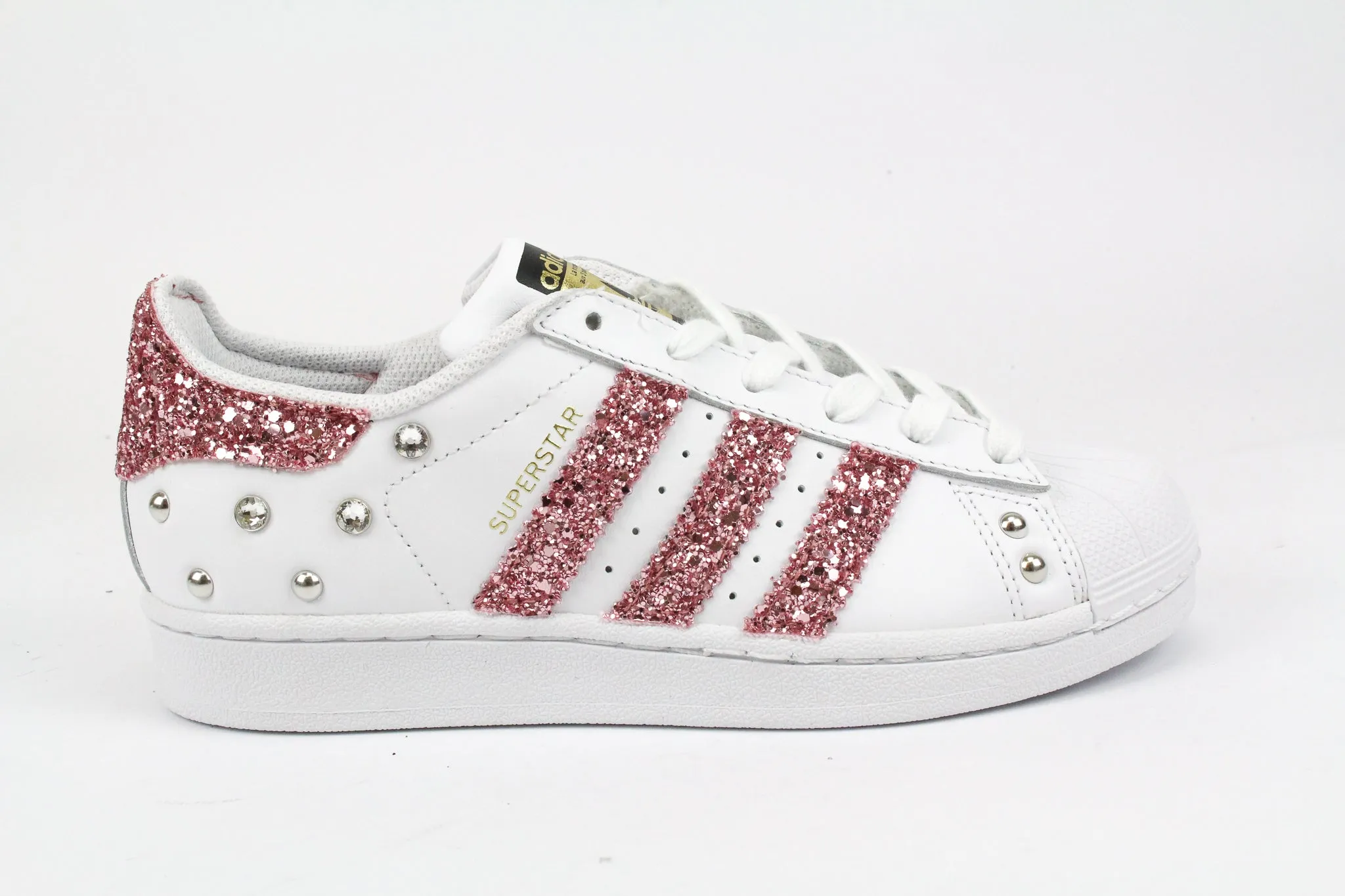 Wind Safe Save Hike Adidas Superstar Pink Glitter & Strass