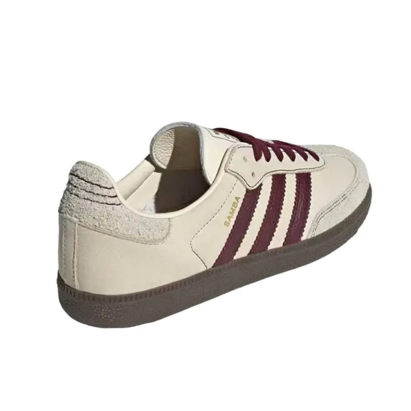 Adidas Samba OG Wonder White Maroon Fashion Daily Heavy Stride