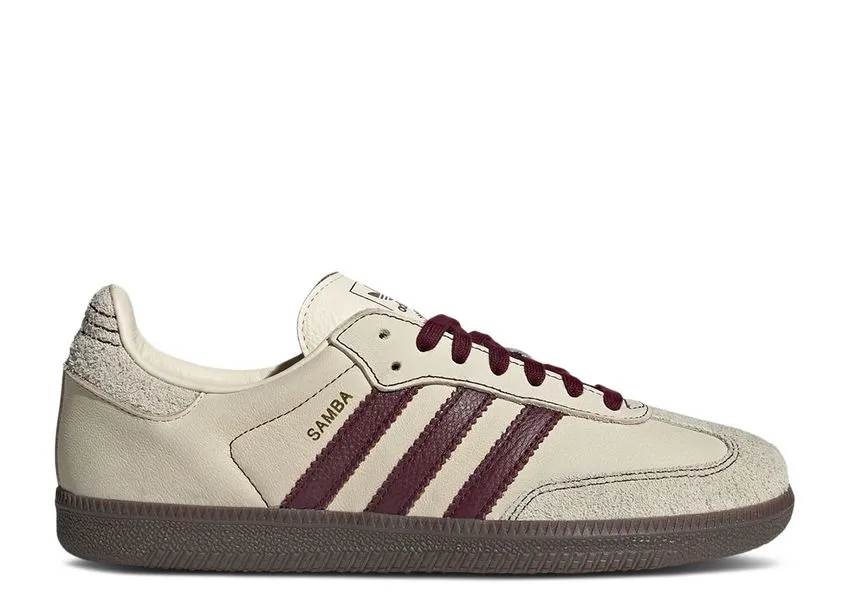 Stride Light Leather Cool Adidas Samba OG Wonder White Maroon