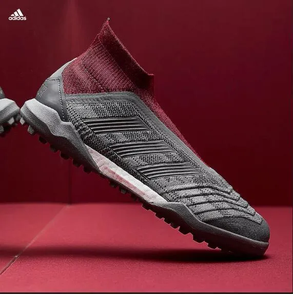 New Adidas Pogba Predator 18.3 TF Primeknit Indoor Soccer Cleats Shoes Gray Red Foot Power Kick Training