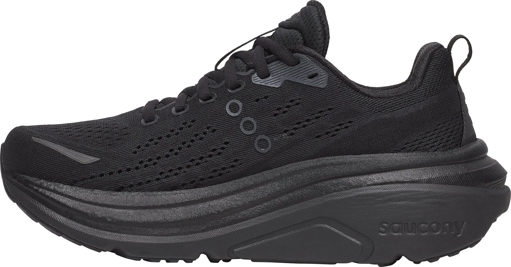 muscle building multi - density - midsole - feature shoes Saucony Hurricane 25 Womens Running Shoes - Black