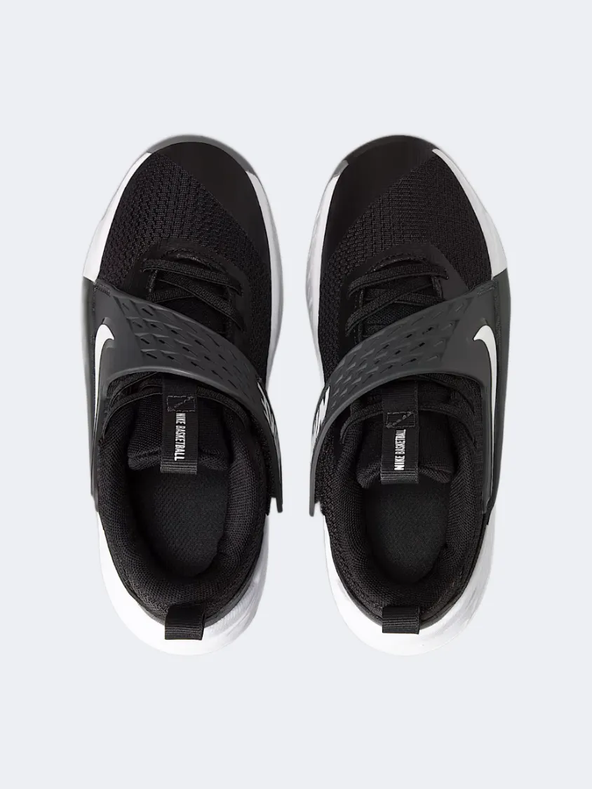 Soft synthetic leather Nike Team Hustle 12 Ps-Unisex Basketball Shoes Black/White