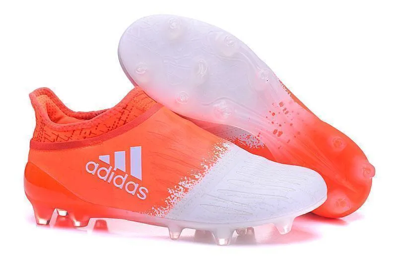 Adidas X 16  Purechaos FG/AG Soccer Cleats Orange White Dynamic Sprint Power Cushion