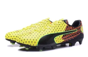 PUMA evoSPEED 17 SL-S FG Soccer Cleats Yellow Black Orange Adaptive Fit