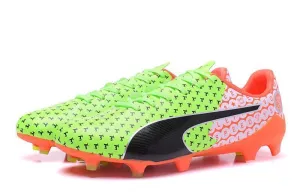 High Grip Attack Focus PUMA evoSPEED 17 SL-S FG Soccer Cleats Green Orange Black White