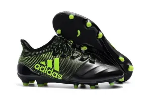 New Adidas X Series Leather FG Soccer Cleats Shoes Black Green Speed Path Sleek Sole