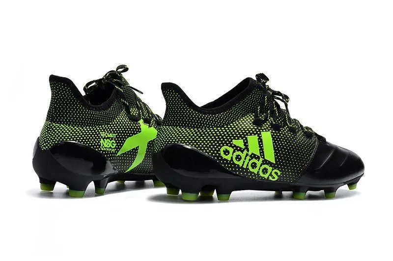 Agile Moves Attack Focus New Adidas X Series Leather FG Soccer Cleats Shoes Black Green