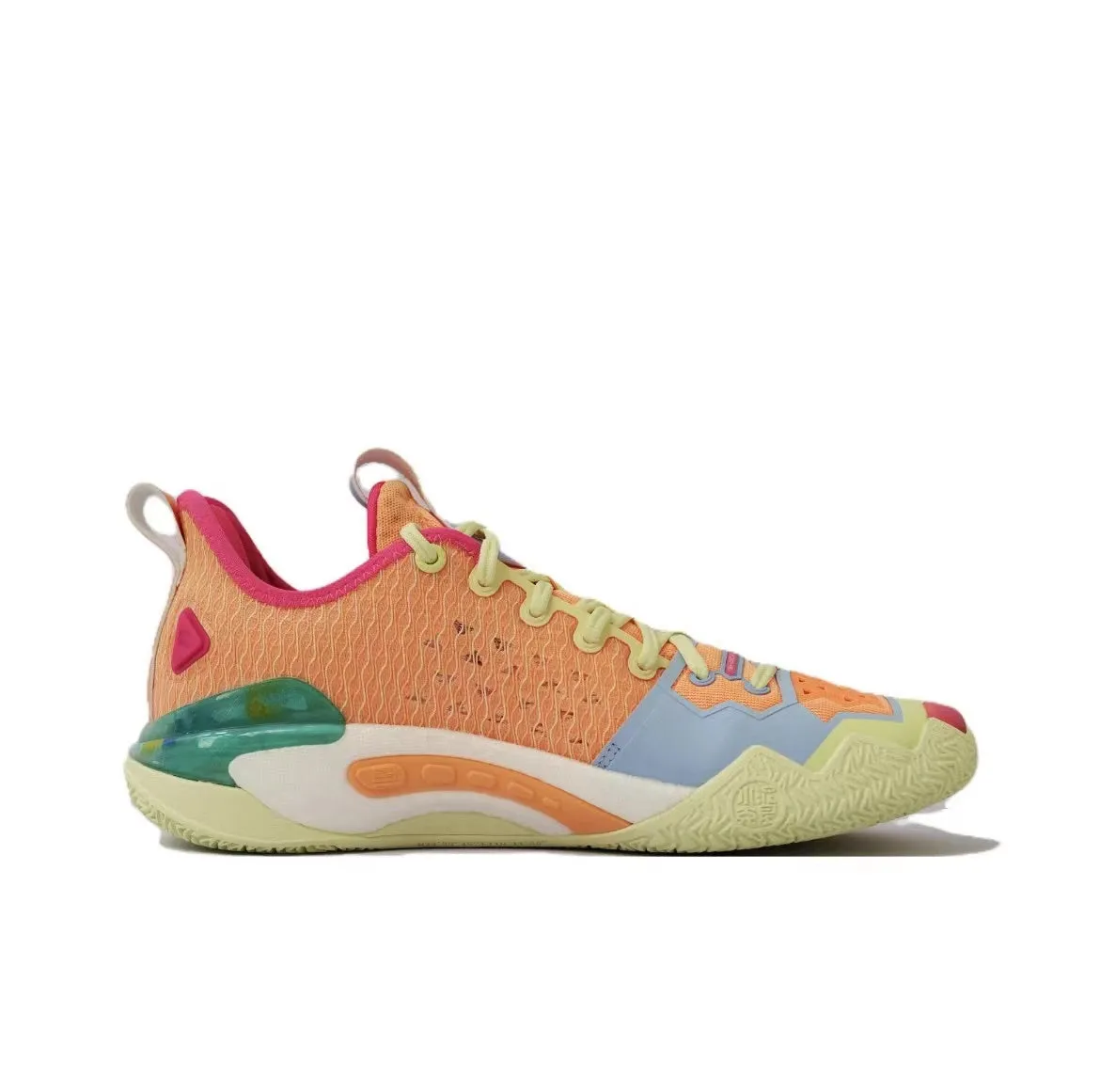 Anta Shock Wave 5 Pro - Peach Orange Flex Midsole Pad Reflective Safety Details