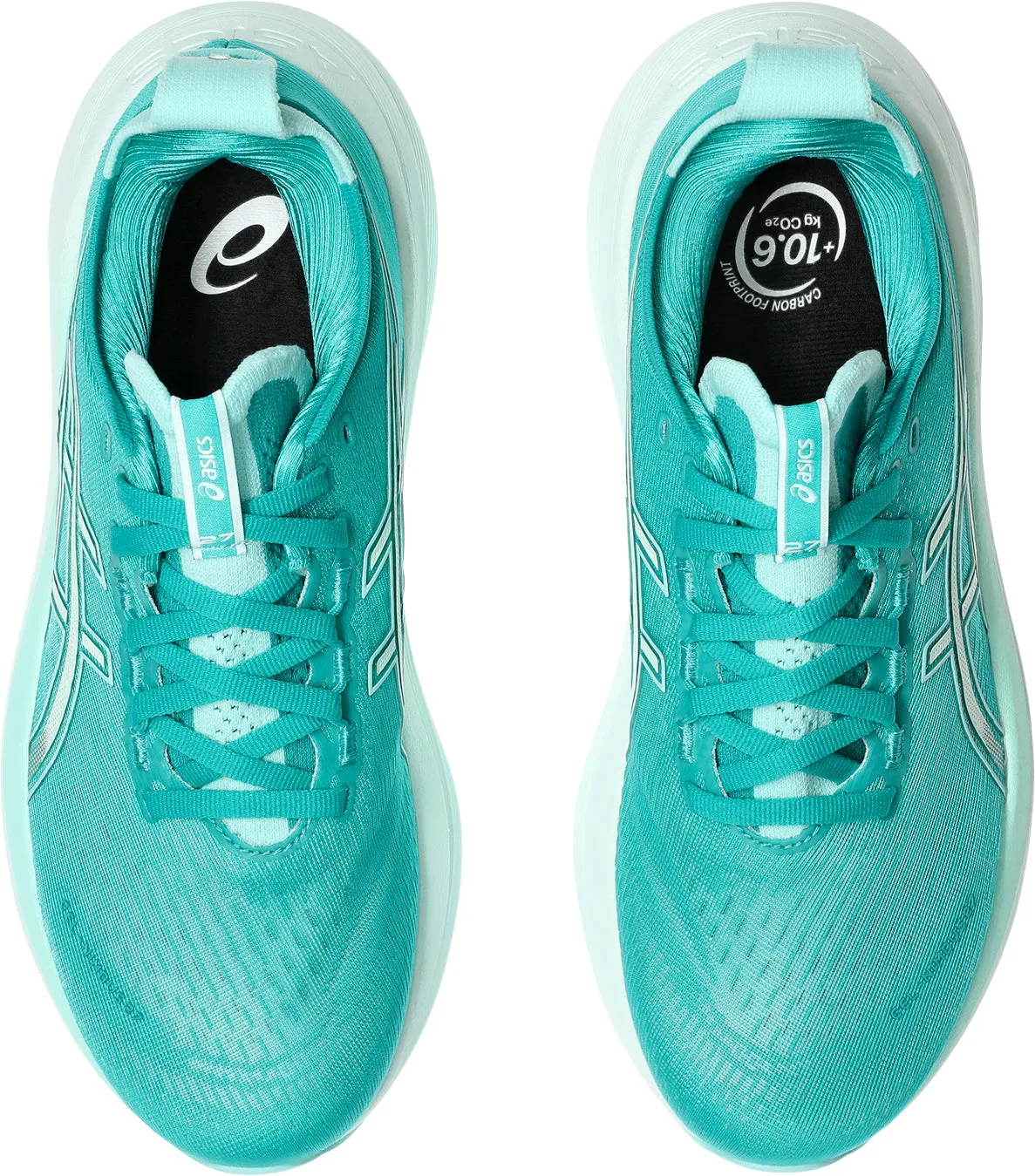 Asics Gel Nimbus 27 Womens Running Shoes - Green anti - blister Anatomical Arch Shape