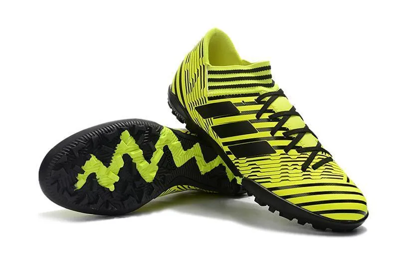 Balanced Grip Indoor Grip New Adidas Nemeziz Series TF Soccer Cleats Shoes Lime Black